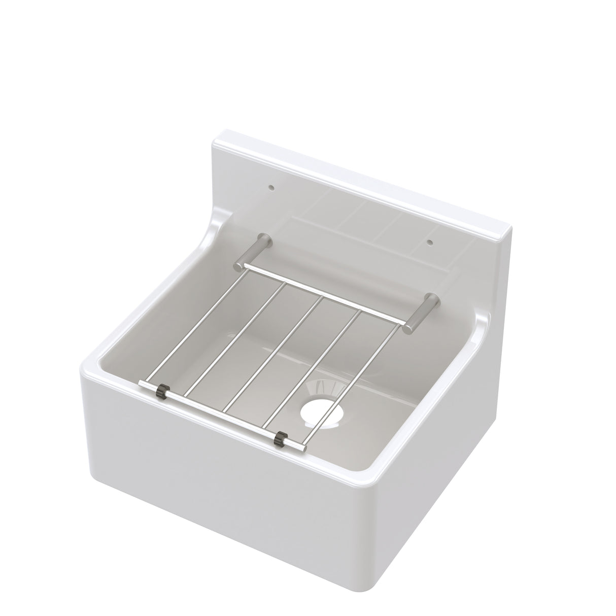 Single Bowl Fireclay Ceramic Cleaner Sink w.Grid - Multiple Sizes and Accessories