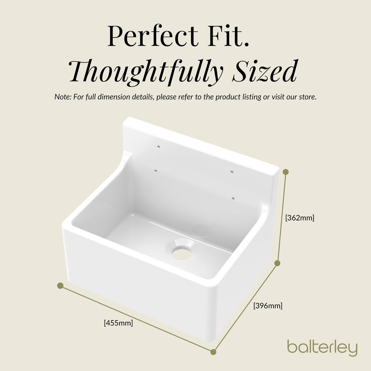 Single Bowl Fireclay Ceramic Cleaner Sink w.Grid - Multiple Sizes and Accessories