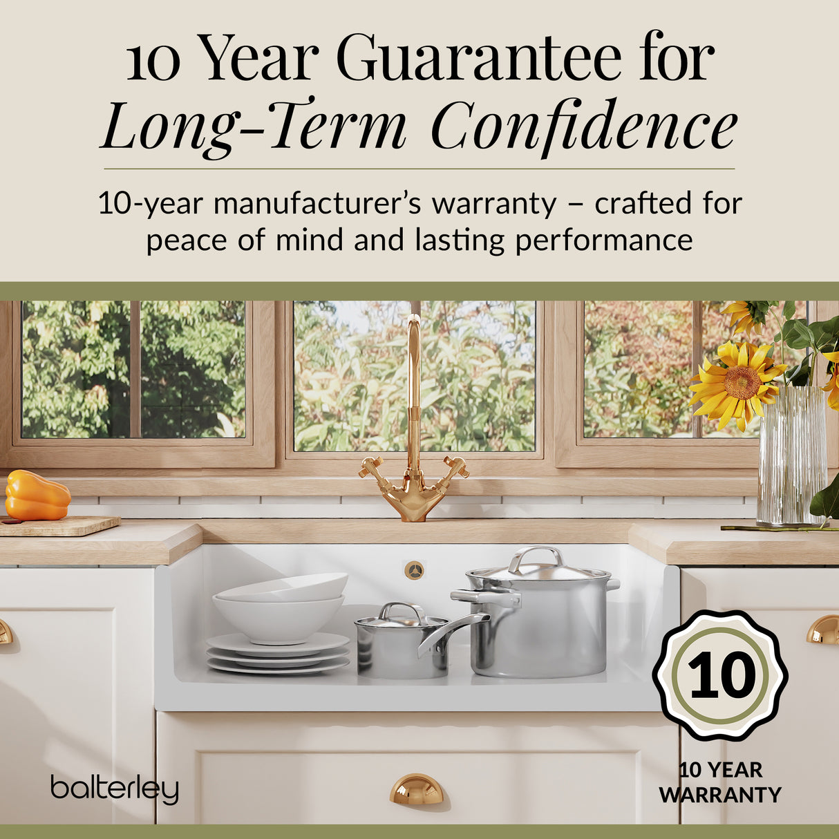 Fireclay Kitchen Single Bowl Fluted Butler Sink - Multiple Sizes Available