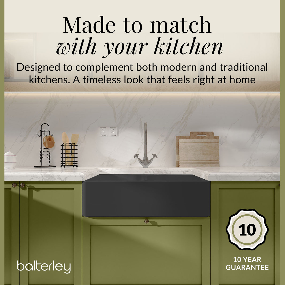 Double Bowl Fireclay Ceramic Butler Kitchen Sink with Full Weir - Choice of Colour