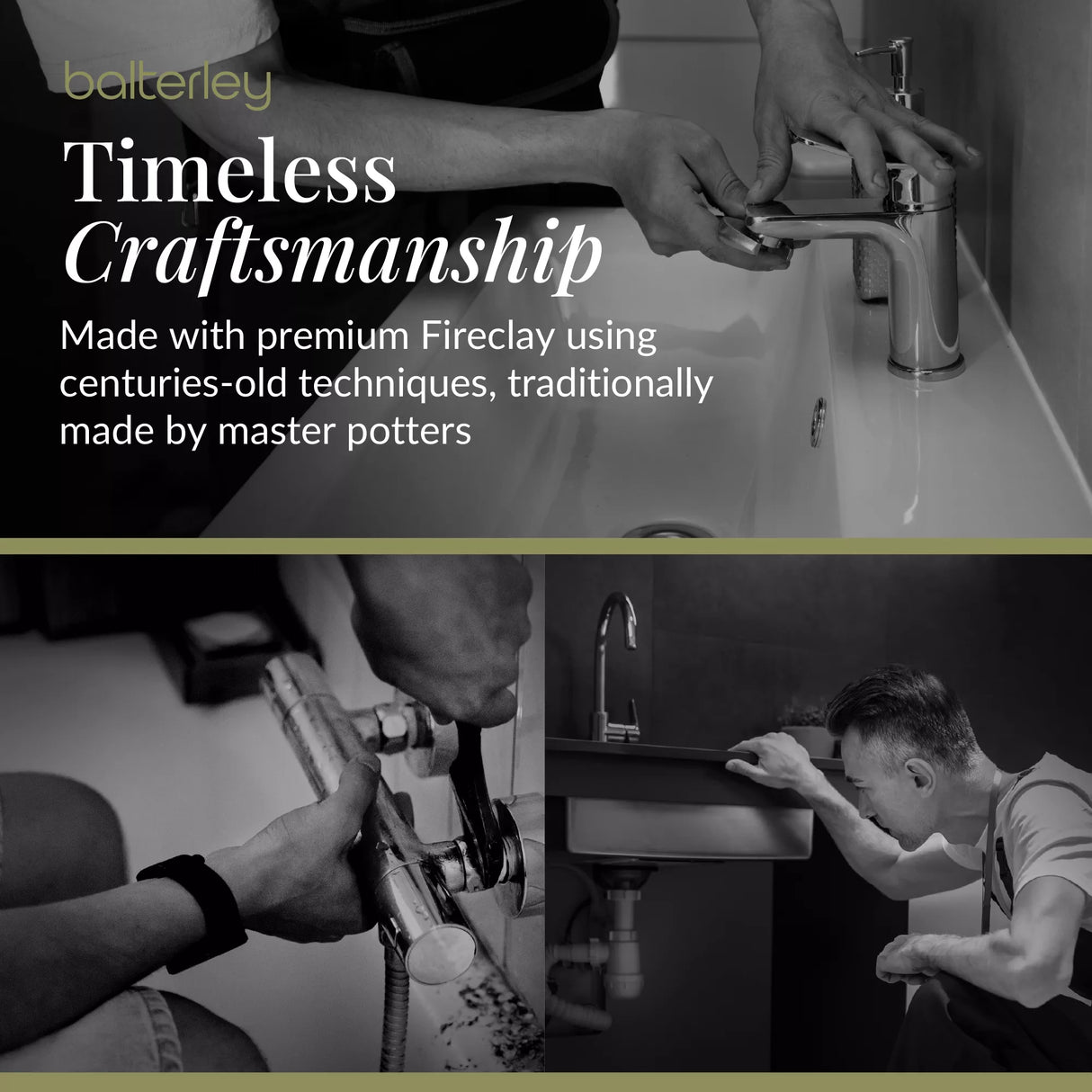 Double Bowl Fireclay Butler Kitchen Sink with Stepped Weir and Overflow - 795mm