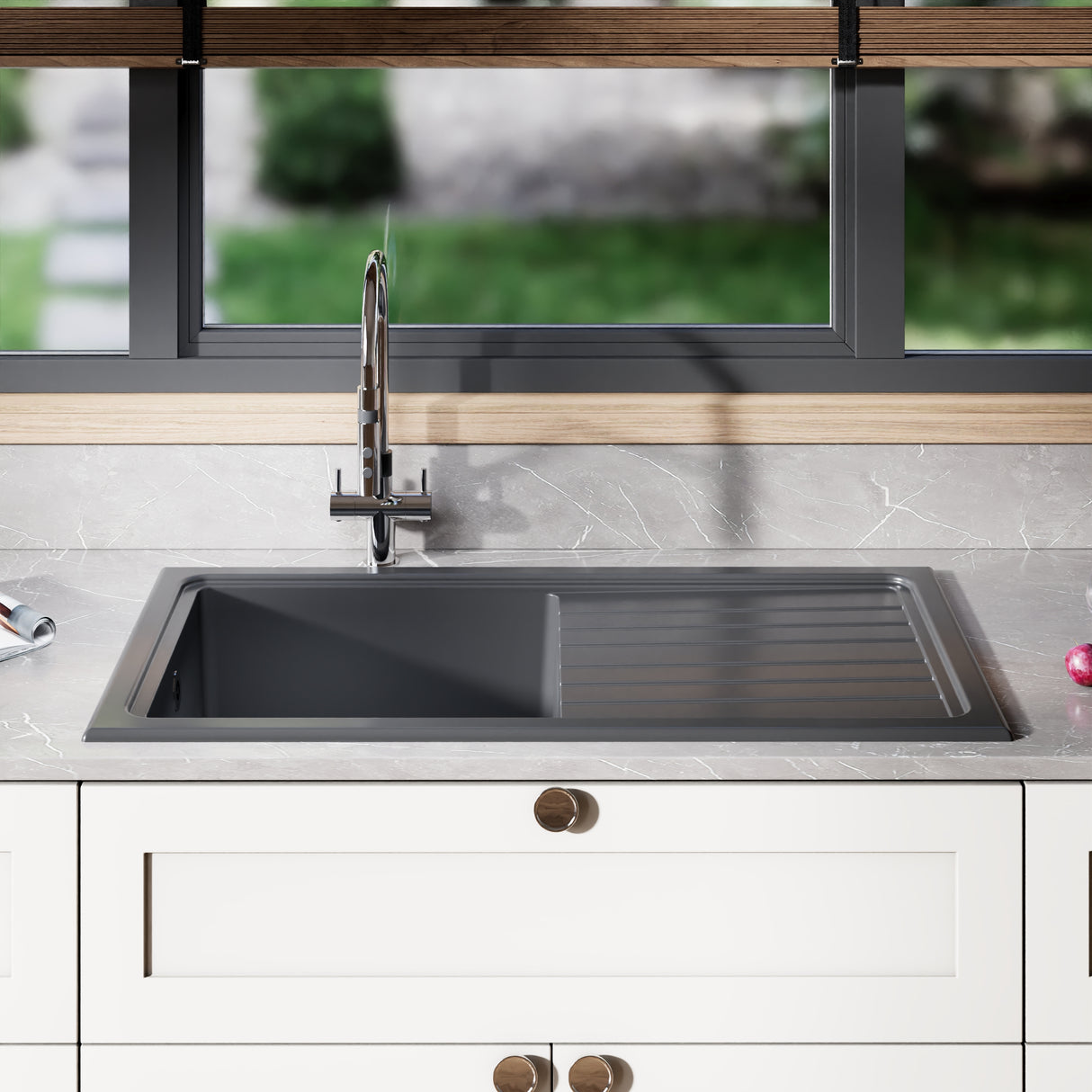 101cm Inset Counter Top Fireclay Ceramic Kitchen Sink - Multiple Options Available