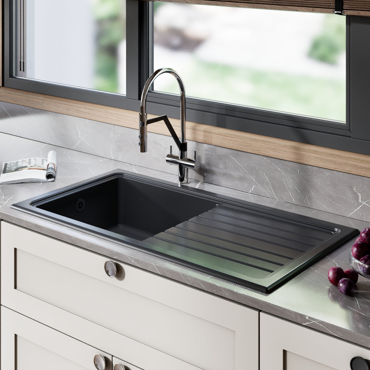 101cm Inset Counter Top Fireclay Ceramic Kitchen Sink - Multiple Options Available