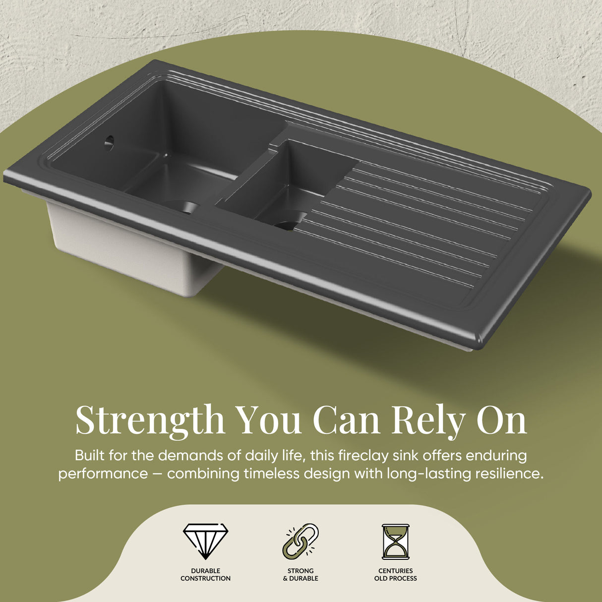 101cm Inset Counter Top Fireclay Ceramic Kitchen Sink - Multiple Options Available