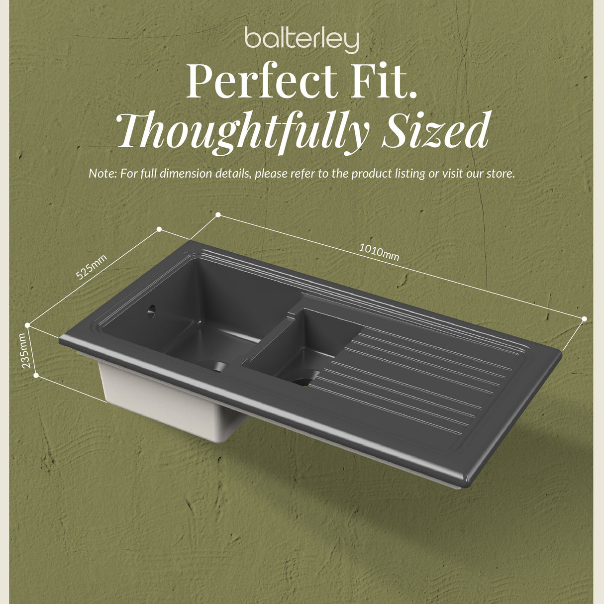 101cm Inset Counter Top Fireclay Ceramic Kitchen Sink - Multiple Options Available