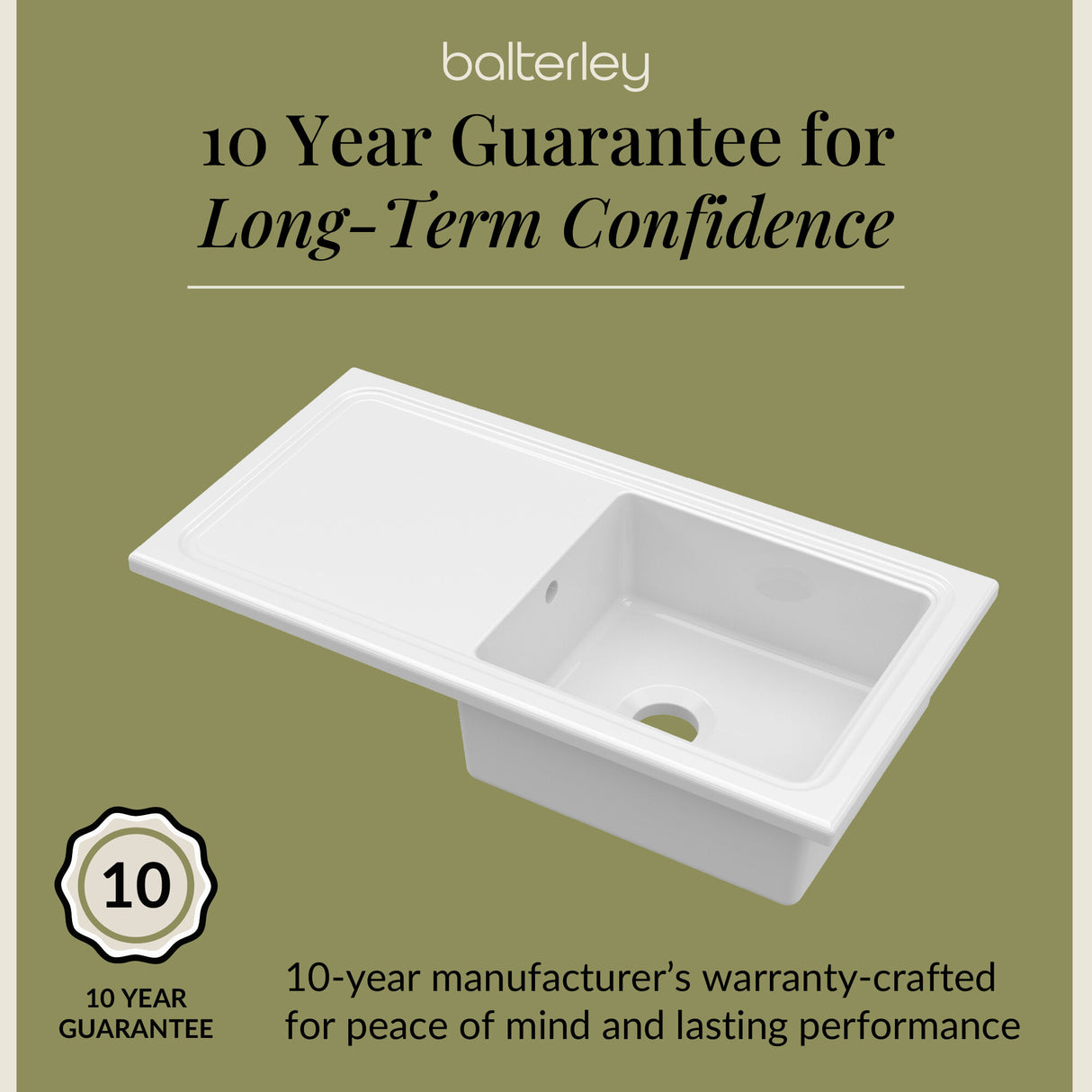 101cm Inset Counter Top Fireclay Ceramic Kitchen Sink - Multiple Options Available