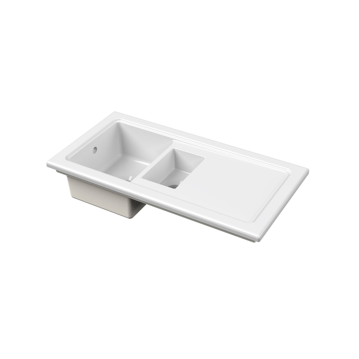 101cm Inset Counter Top Fireclay Ceramic Kitchen Sink - Multiple Options Available