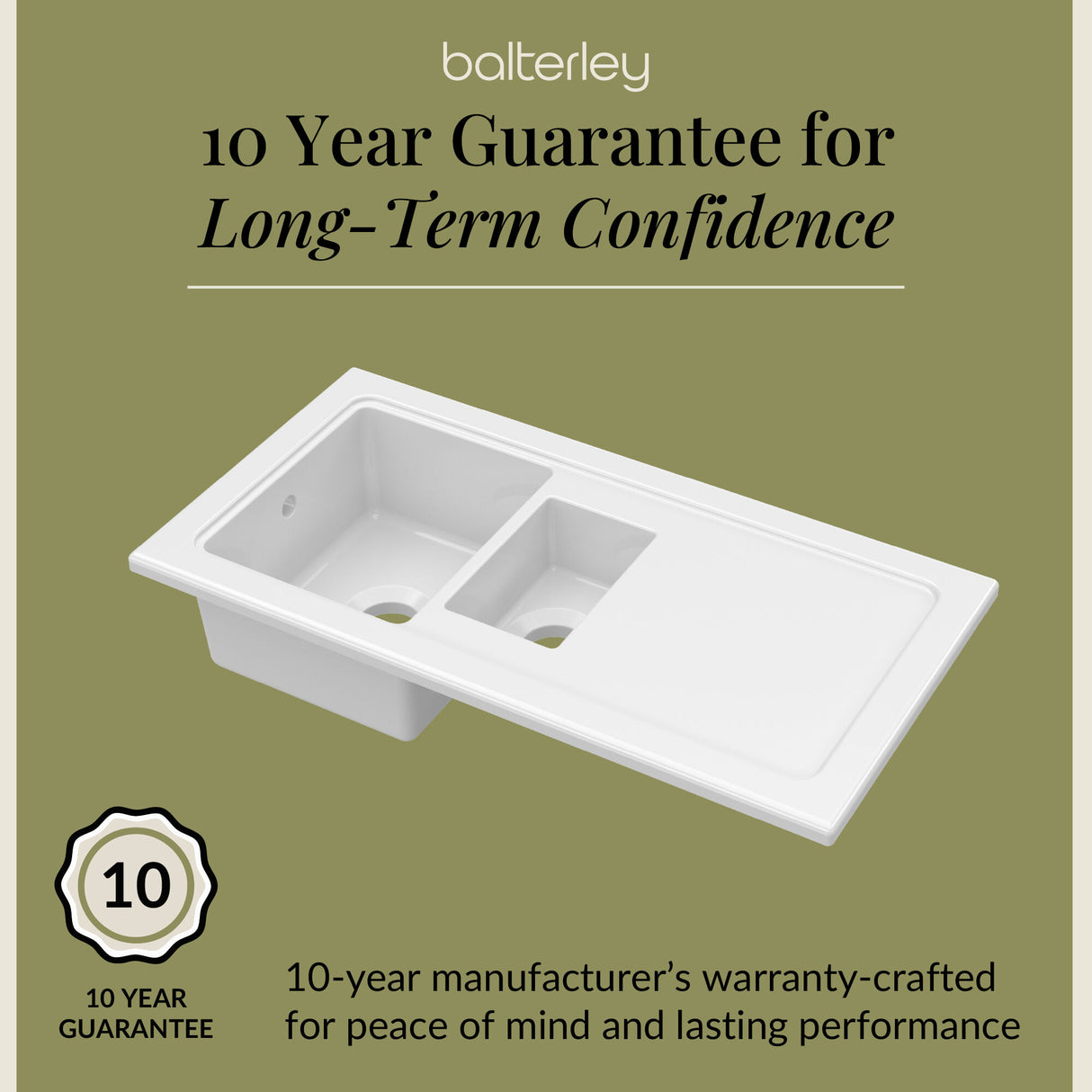 101cm Inset Counter Top Fireclay Ceramic Kitchen Sink - Multiple Options Available