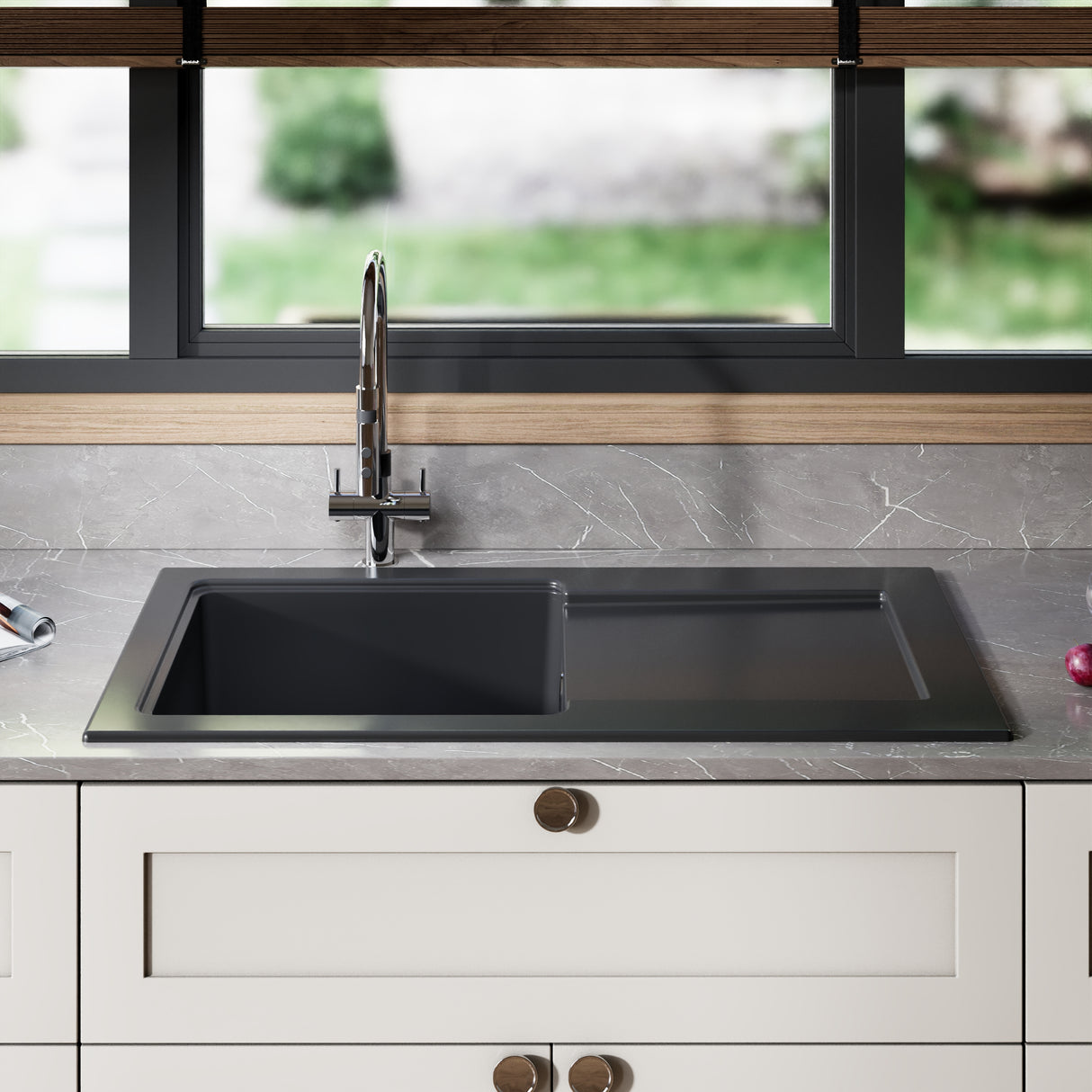 101cm Inset Counter Top Fireclay Ceramic Kitchen Sink - Multiple Options Available