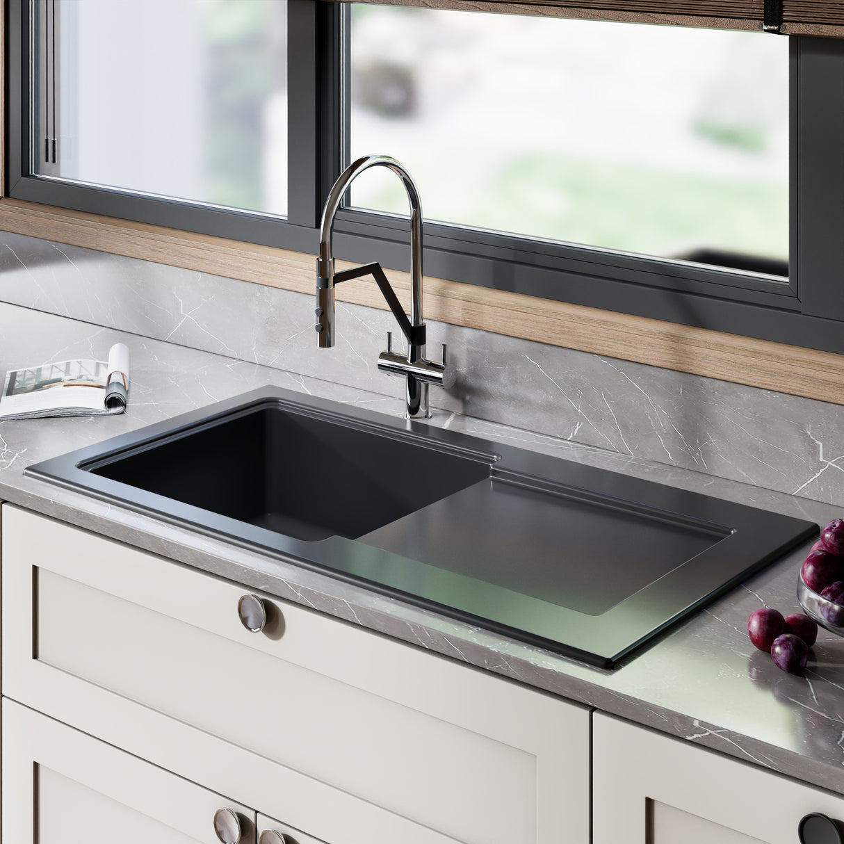 101cm Inset Counter Top Fireclay Ceramic Kitchen Sink - Multiple Options Available