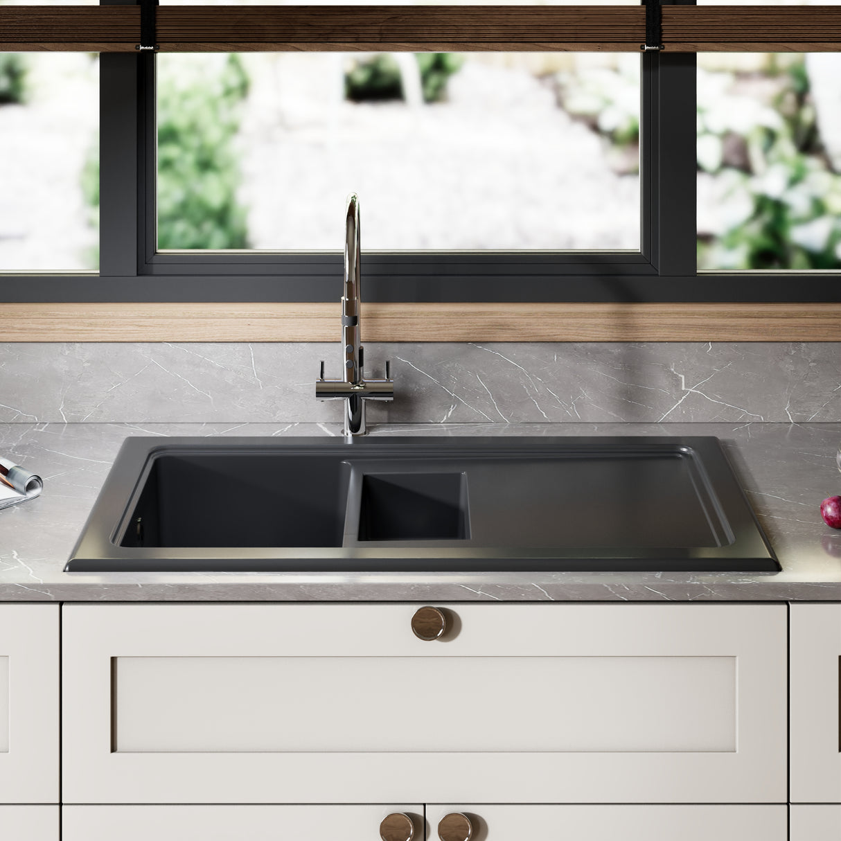 101cm Inset Counter Top Fireclay Ceramic Kitchen Sink - Multiple Options Available