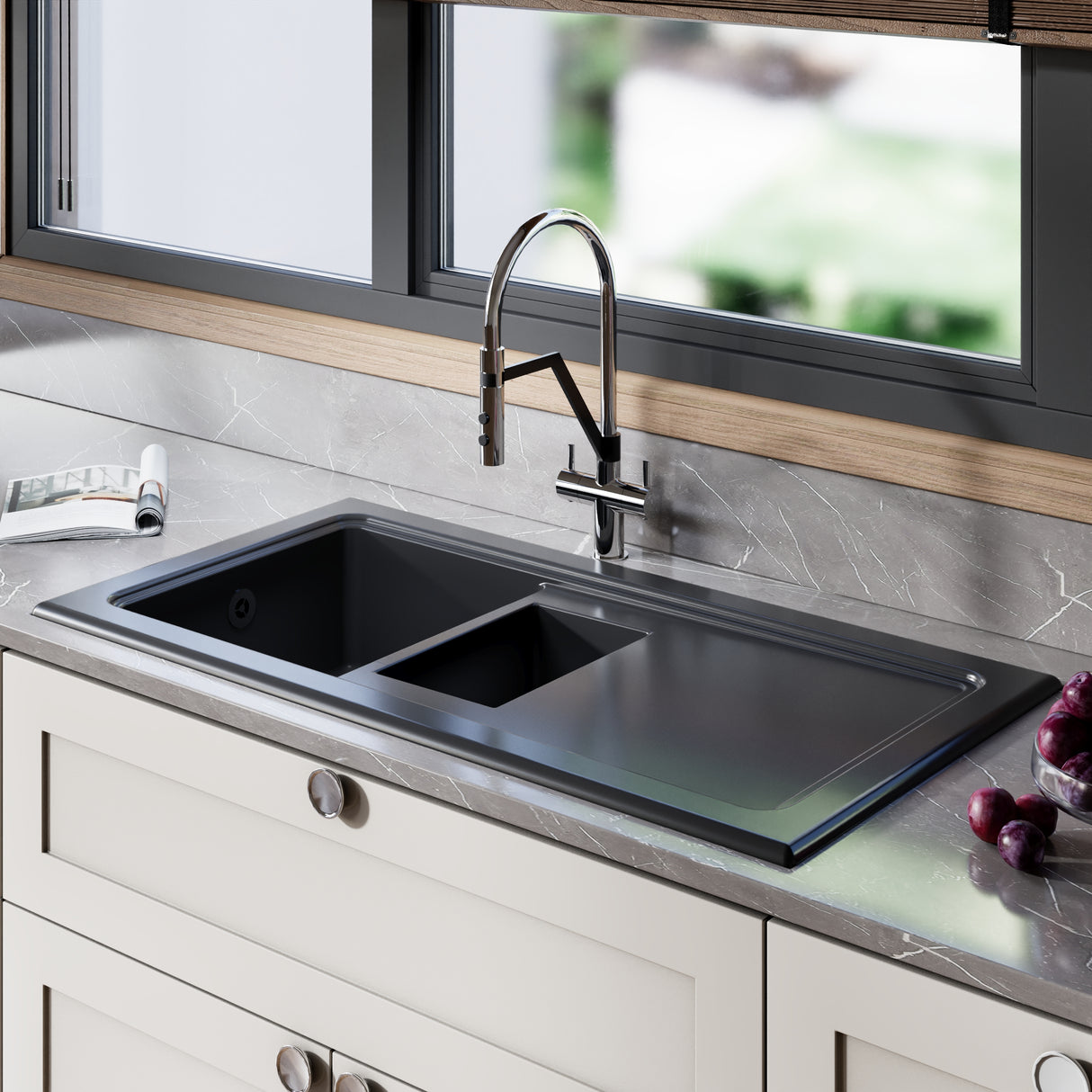 101cm Inset Counter Top Fireclay Ceramic Kitchen Sink - Multiple Options Available