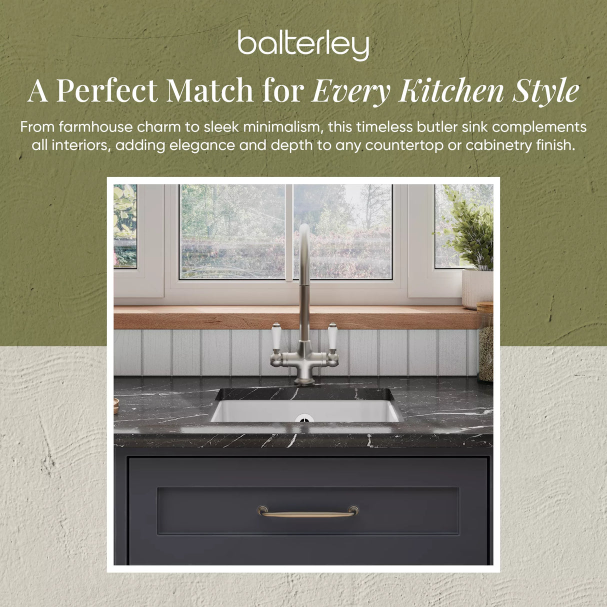 Fireclay Single Bowl Square Undermount Kitchen Sink with Overflow - 457mm - Multiple Colours