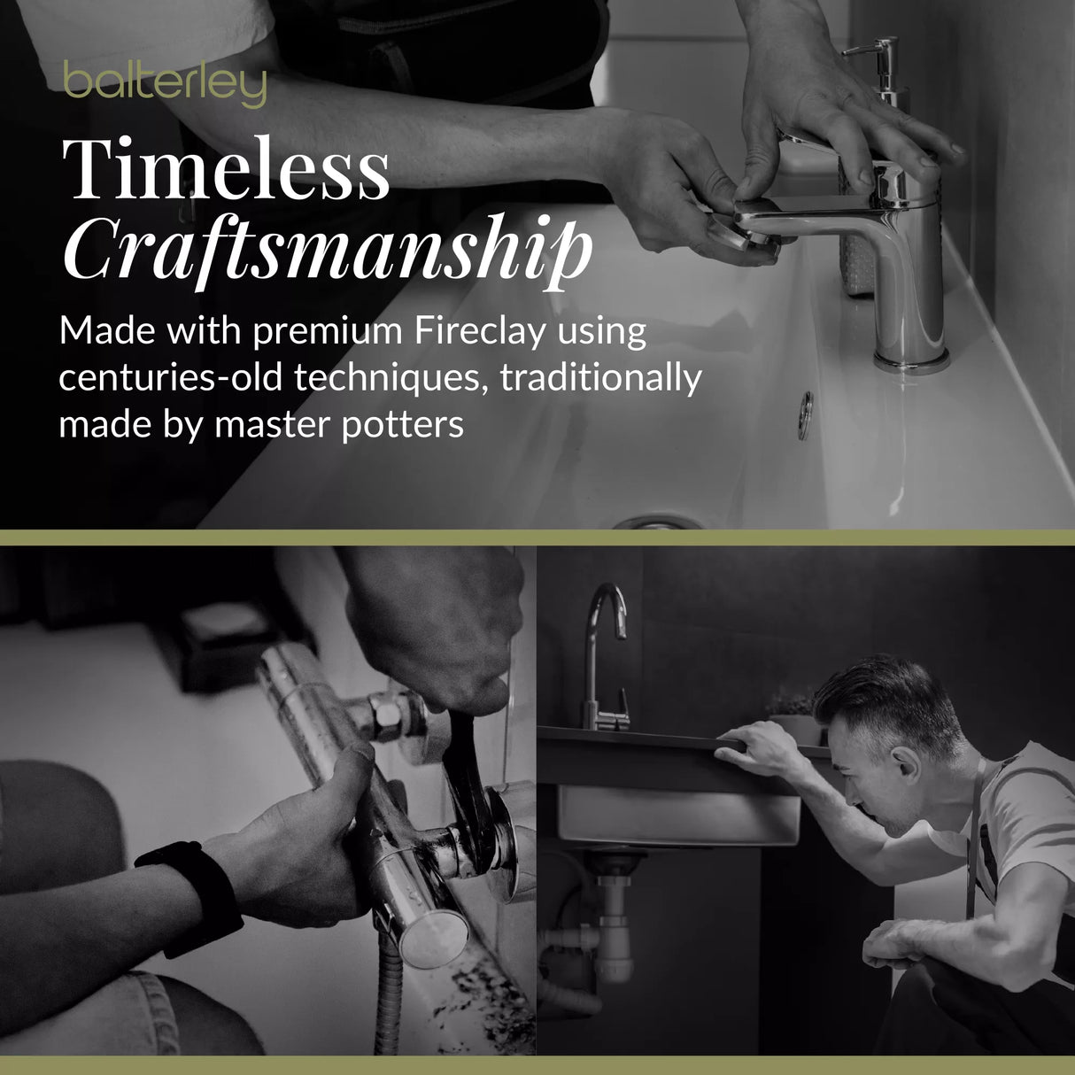 Fireclay Single Bowl Square Undermount Kitchen Sink with Overflow - 457mm - Multiple Colours