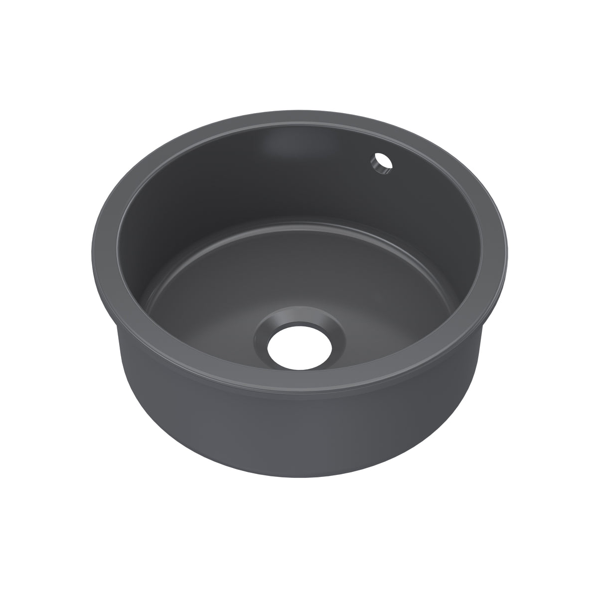 Fireclay Single Bowl Round Undermount Kitchen Sink, Central Waste Position & Overflow - Multiple Colours Available