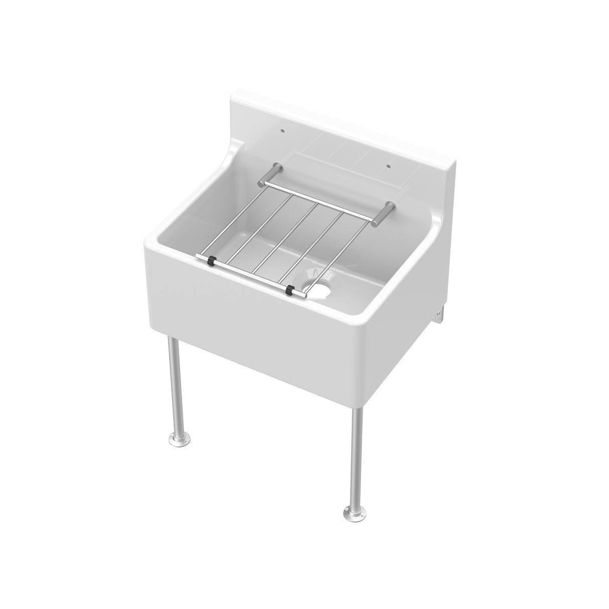 Single Bowl Fireclay Ceramic Cleaner Sink w.Grid - Multiple Sizes and Accessories