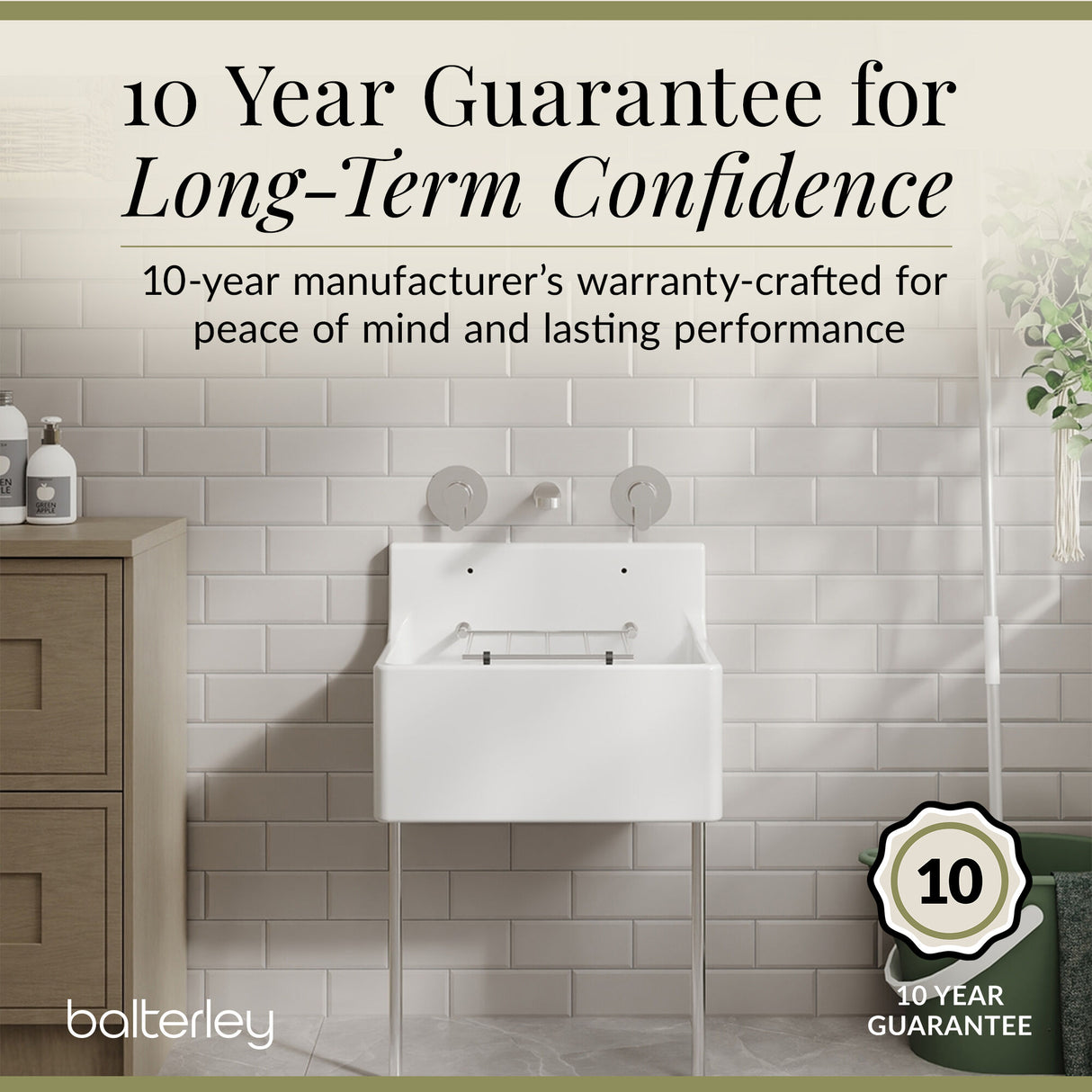 Single Bowl Fireclay Ceramic Cleaner Sink w.Grid - Multiple Sizes and Accessories