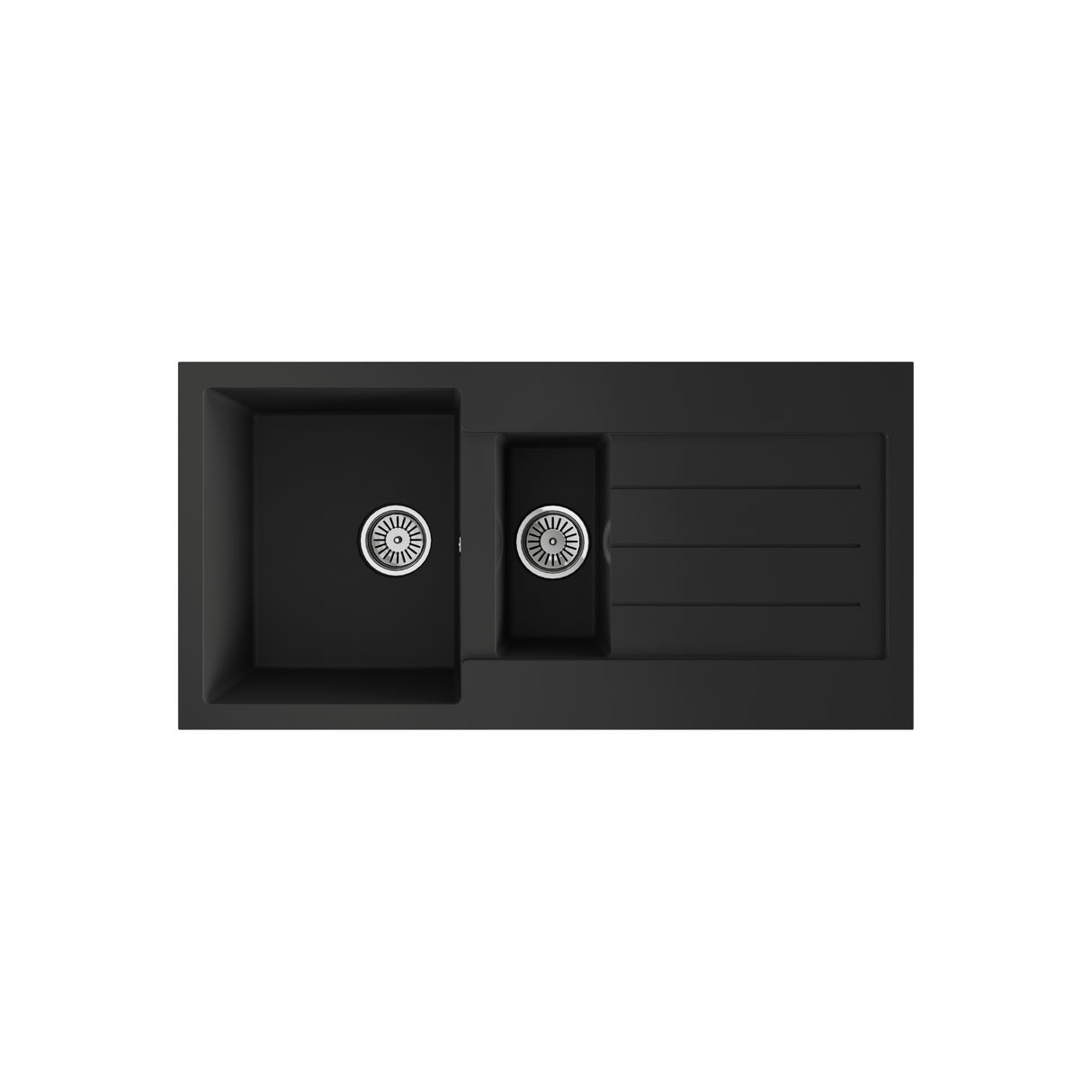 101cm Composite Inset Kitchen Sink with Overflow & Drainer - Available in Multiple Colours