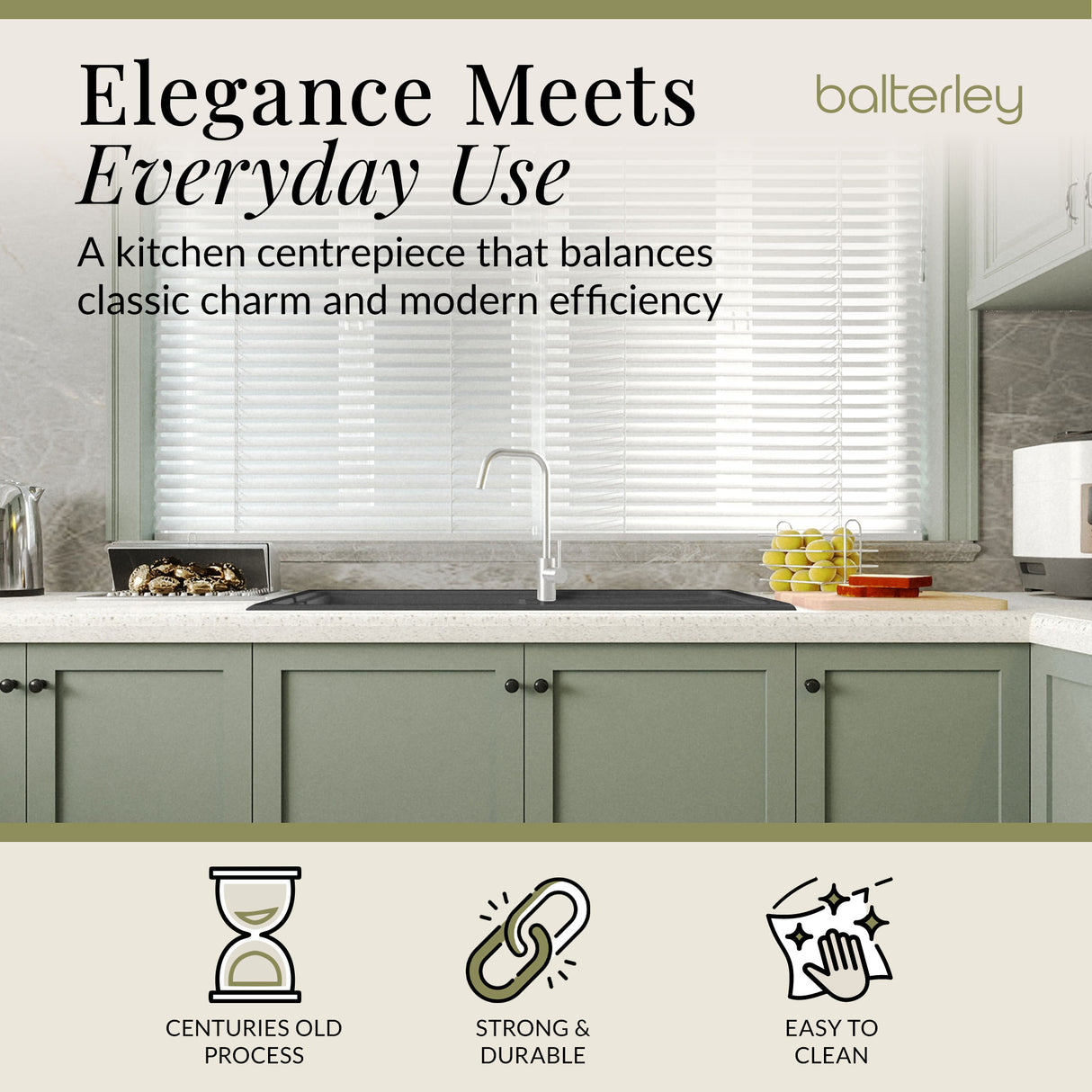 101cm Composite Inset Kitchen Sink with Overflow & Drainer - Available in Multiple Colours