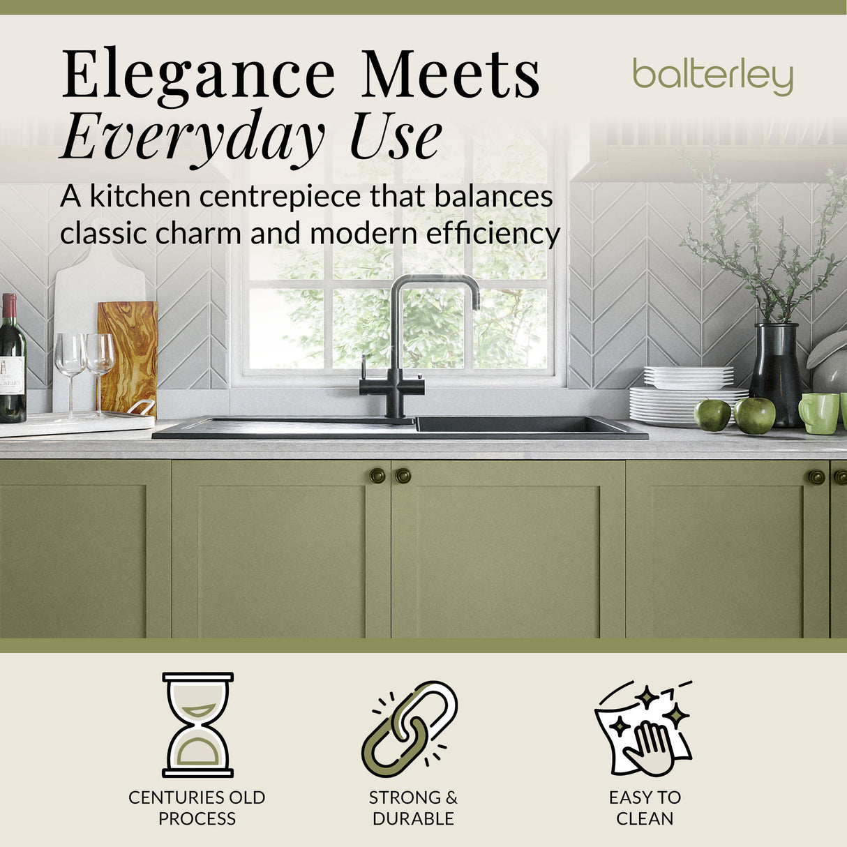 101cm Composite Inset Kitchen Sink with Overflow & Drainer - Available in Multiple Colours