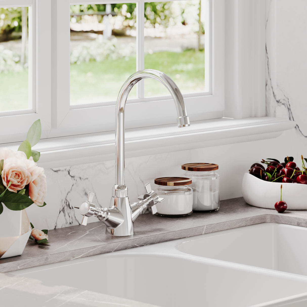 Traditional Mono Mixer Kitchen Tap - Multiple Handle and Finish Options Available
