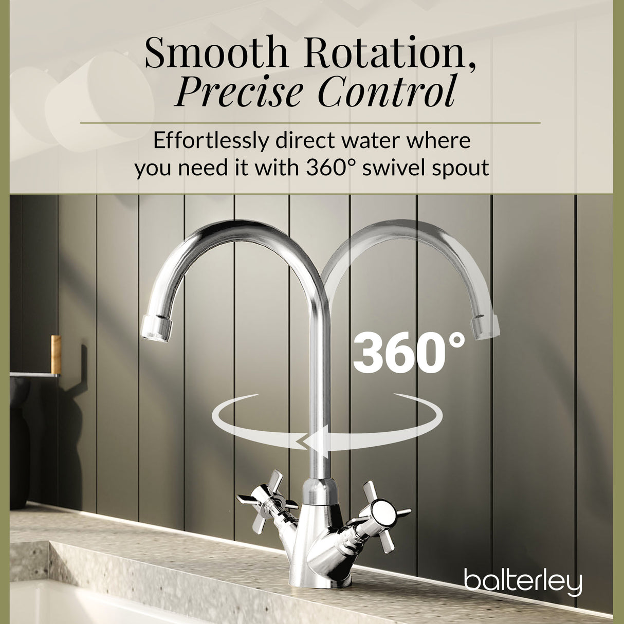 Traditional Mono Mixer Kitchen Tap - Multiple Handle and Finish Options Available