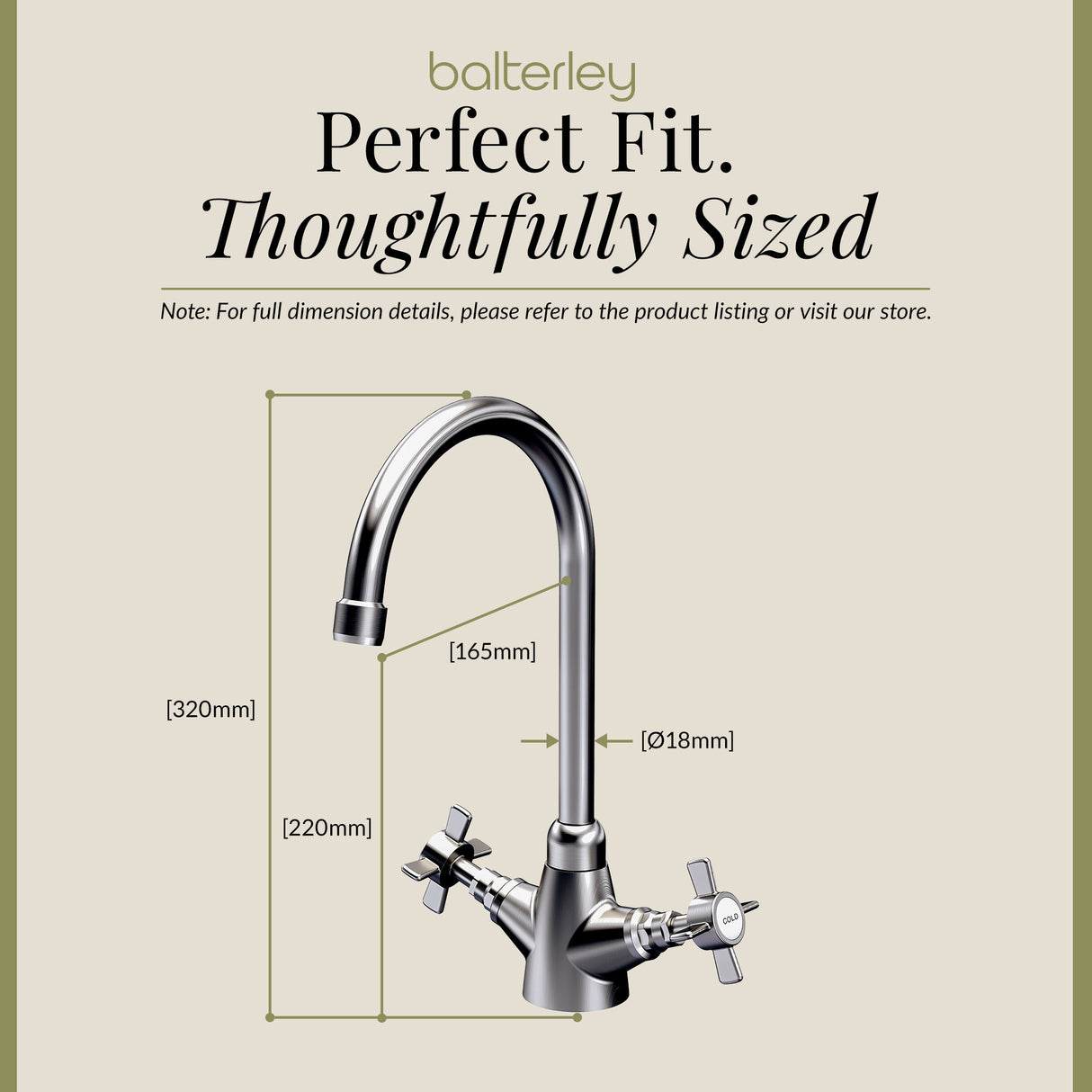 Traditional Mono Mixer Kitchen Tap - Multiple Handle and Finish Options Available