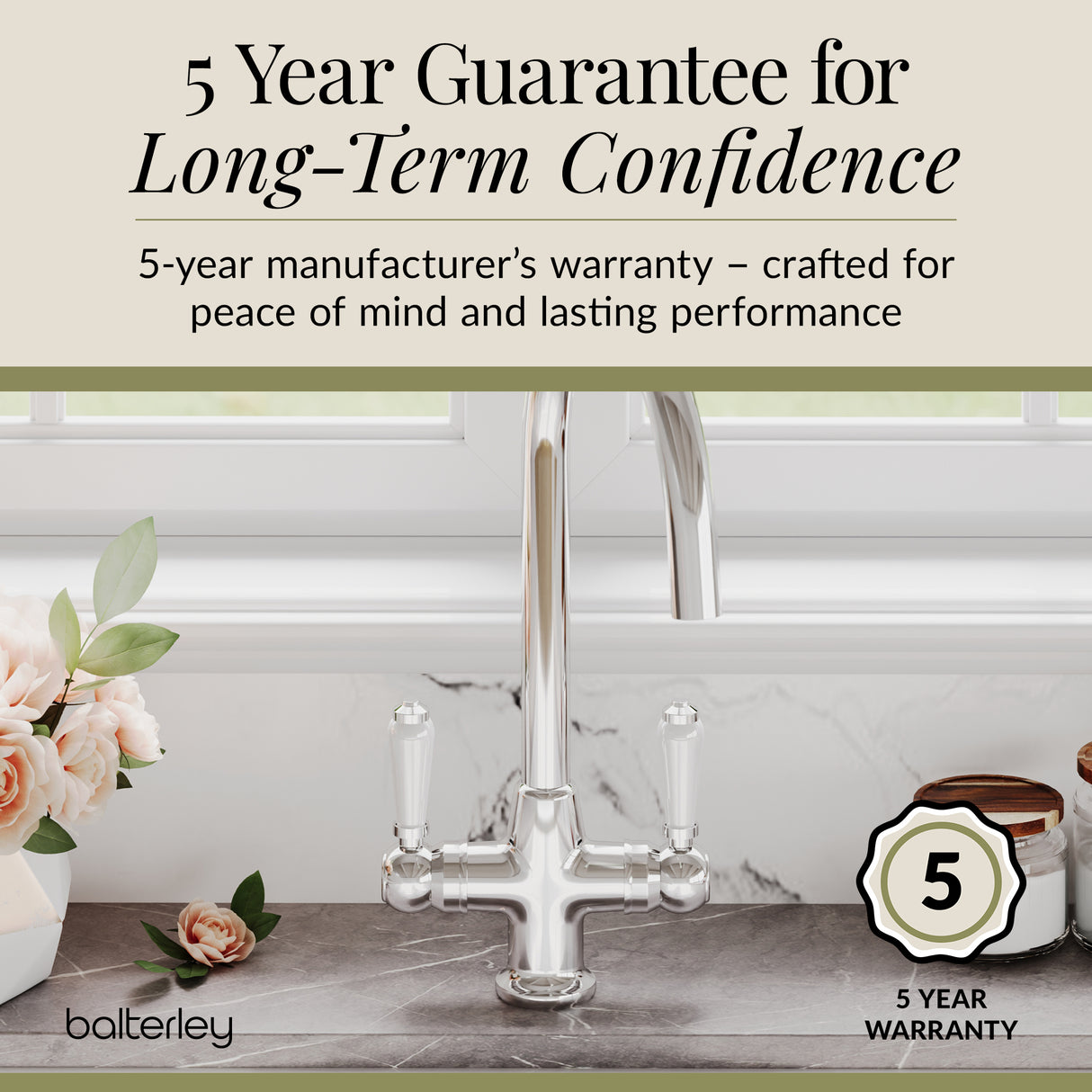 Traditional Mono Mixer Kitchen Tap - Multiple Handle and Finish Options Available