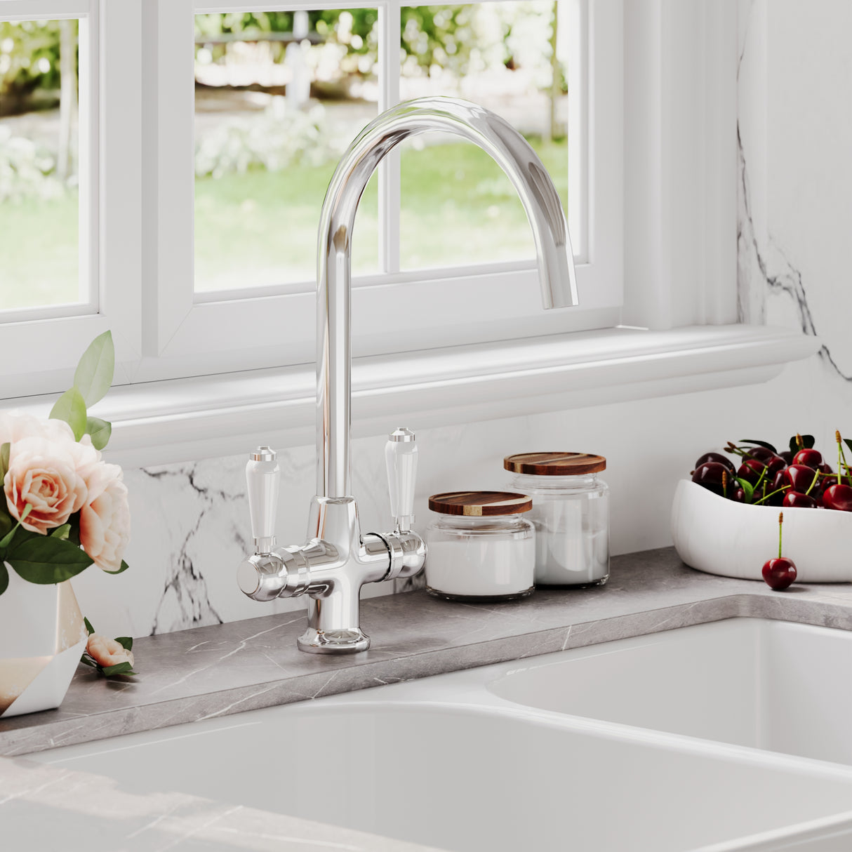 Traditional Mono Mixer Kitchen Tap - Multiple Handle and Finish Options Available