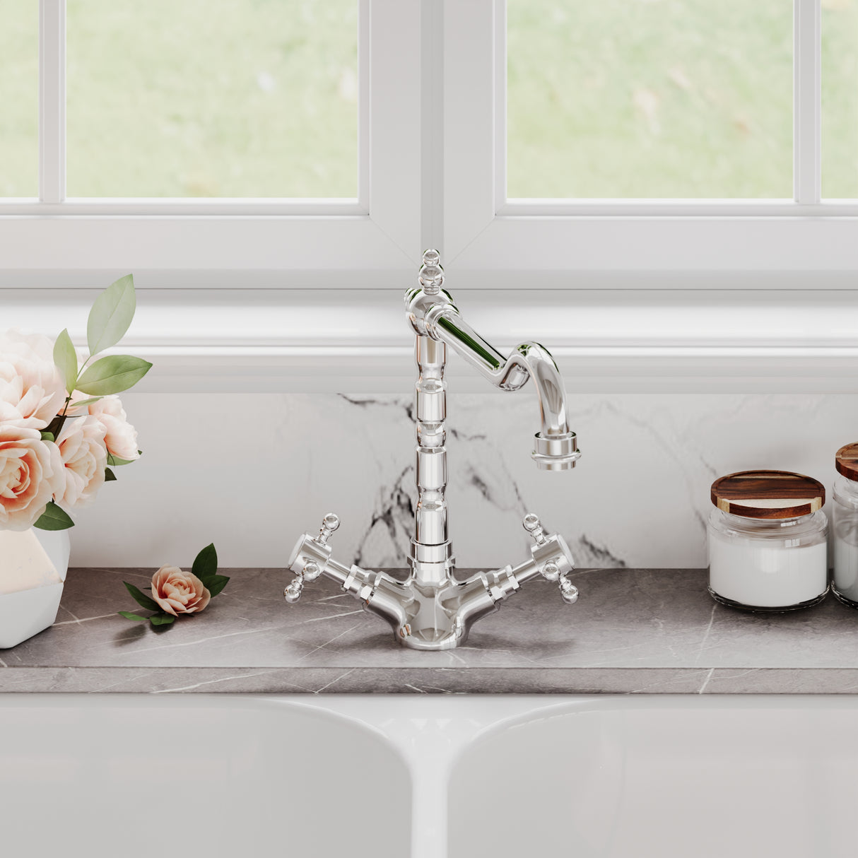 Traditional French Classic Mono Sink Mixer Tap - Available in Multiple Finishes