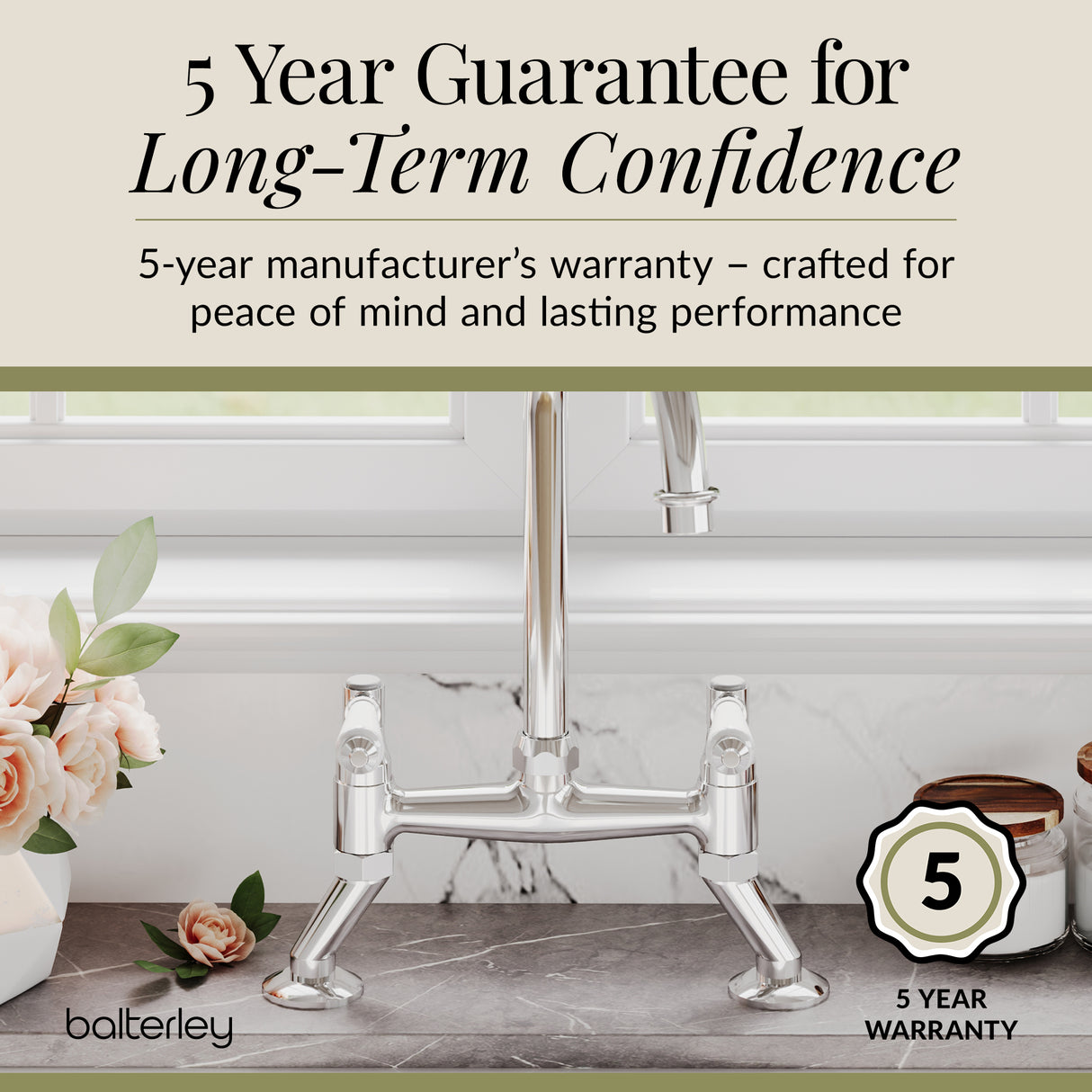 Traditional Bridge Mixer Kitchen Tap - With Multiple Finishes and Handle Options Available