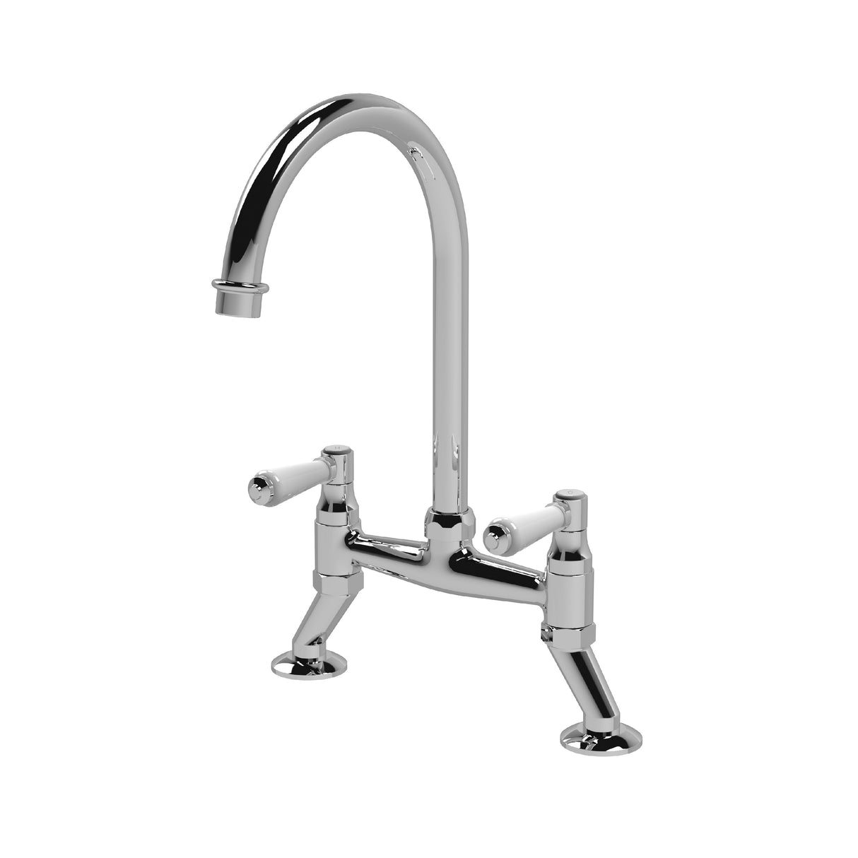 Traditional Bridge Mixer Kitchen Tap - With Multiple Finishes and Handle Options Available