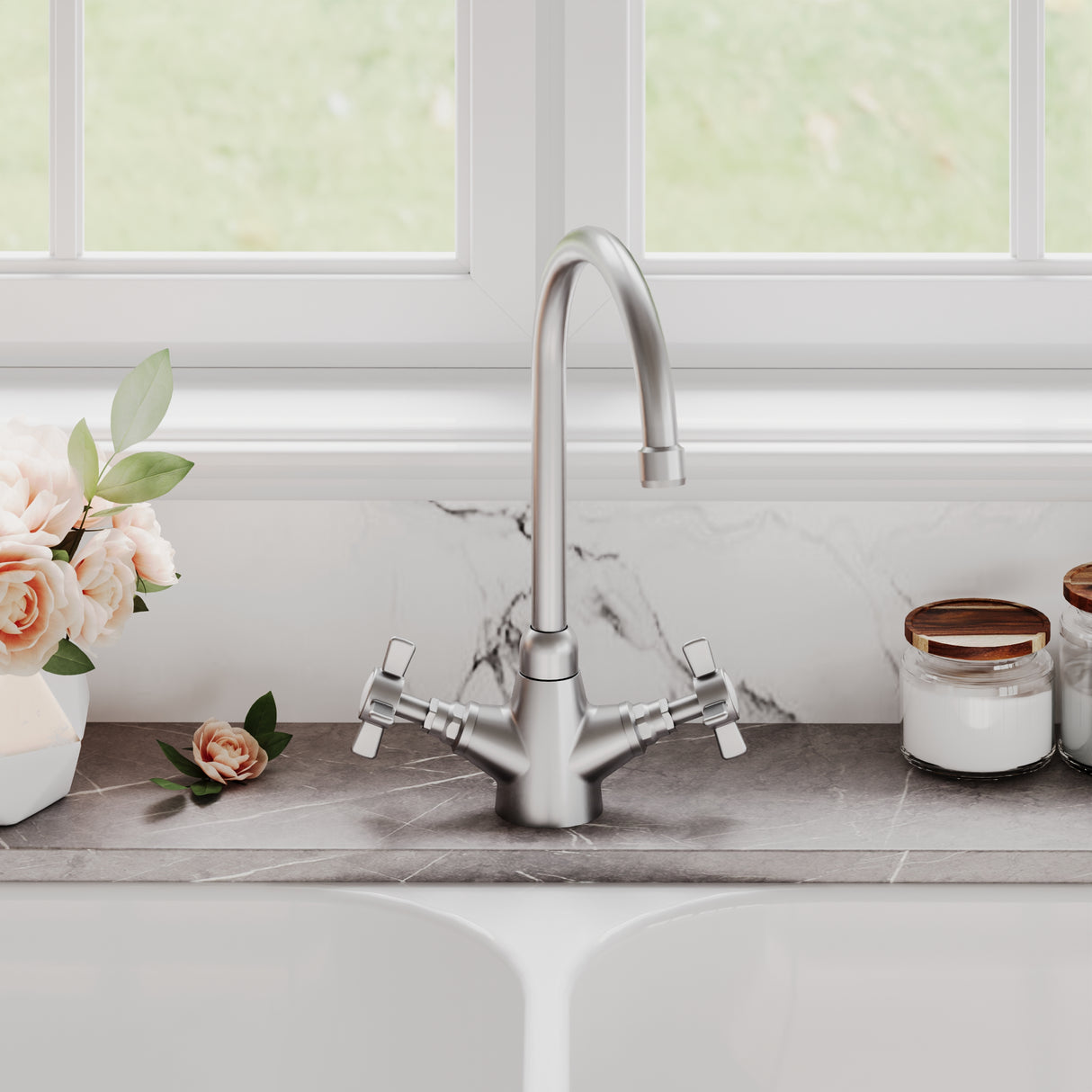 Traditional Mono Mixer Kitchen Tap - Multiple Handle and Finish Options Available