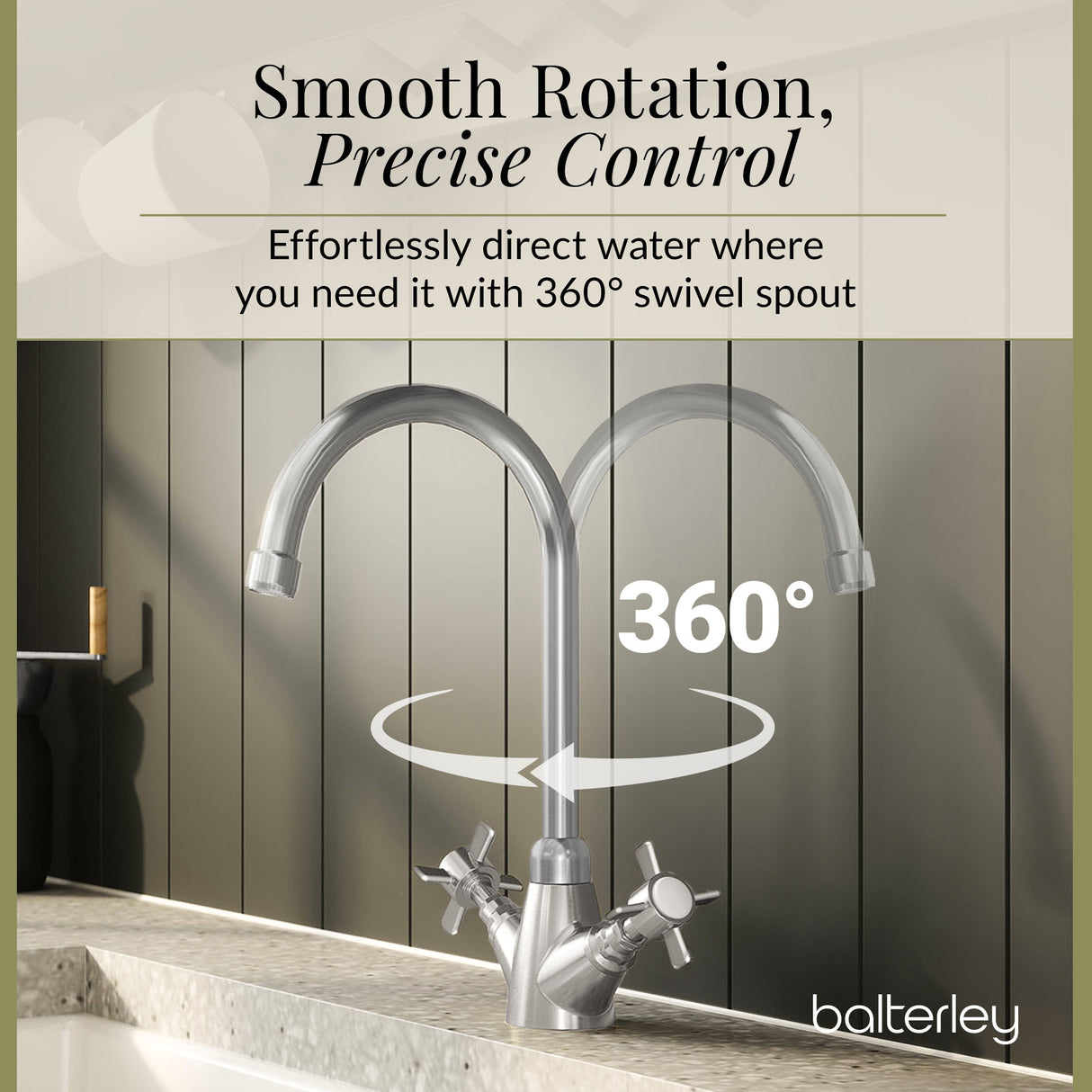 Traditional Mono Mixer Kitchen Tap - Multiple Handle and Finish Options Available