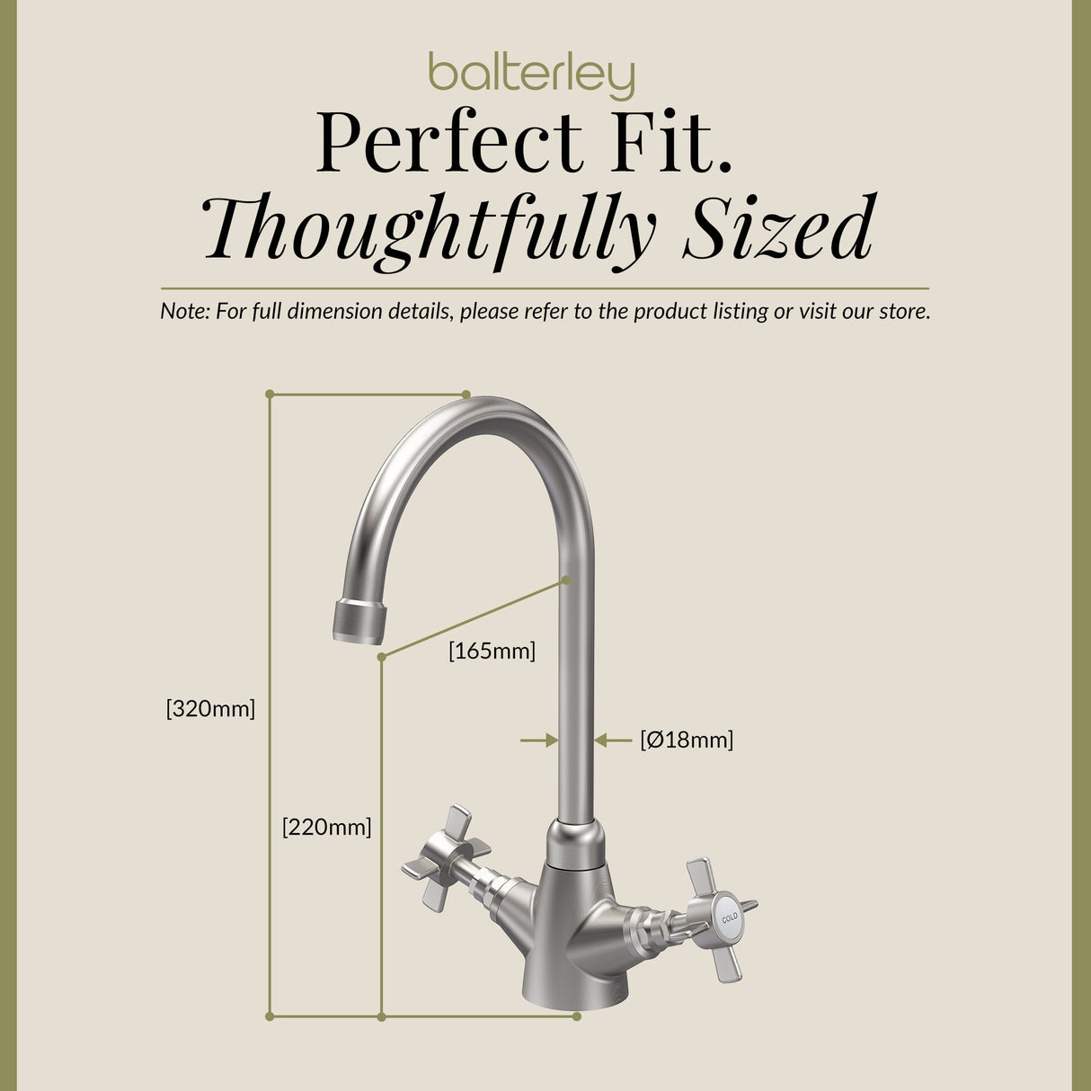 Traditional Mono Mixer Kitchen Tap - Multiple Handle and Finish Options Available