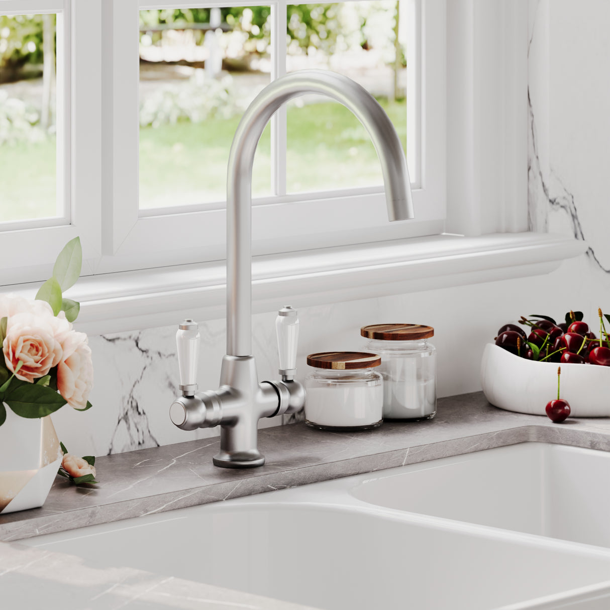 Traditional Mono Mixer Kitchen Tap - Multiple Handle and Finish Options Available