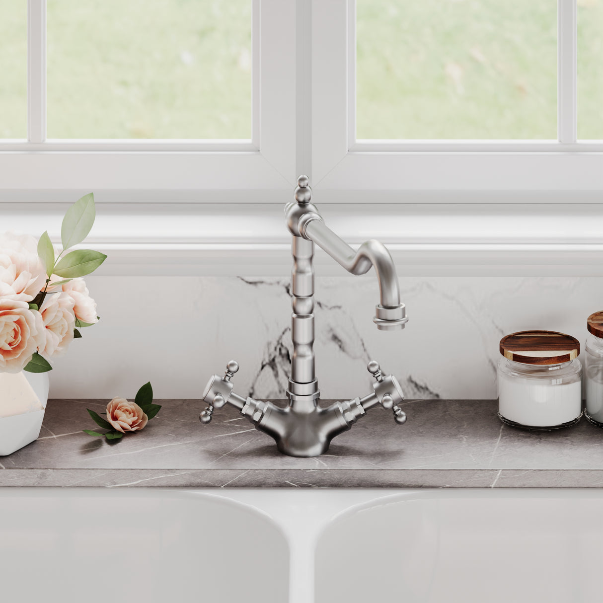 Traditional French Classic Mono Sink Mixer Tap - Available in Multiple Finishes