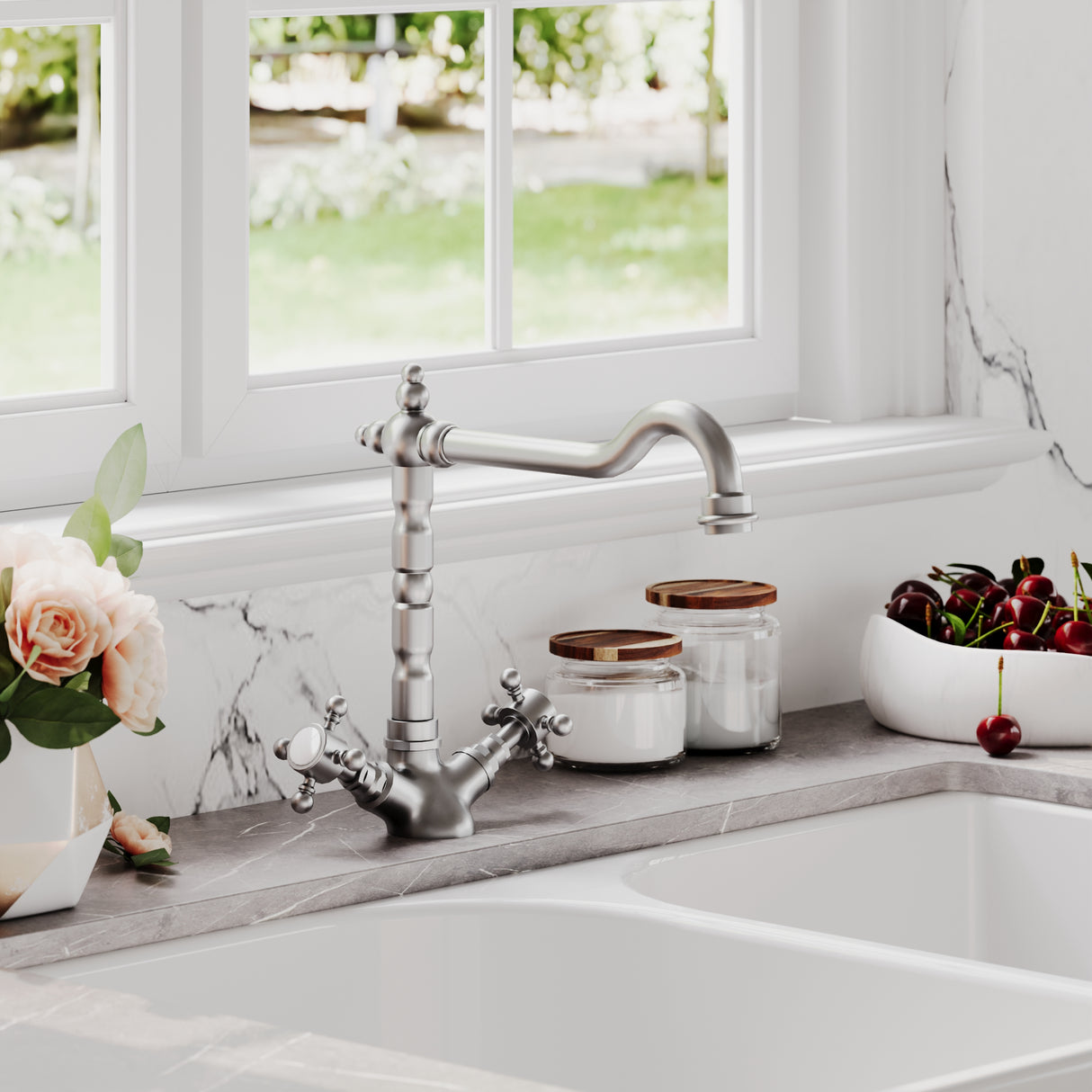 Traditional French Classic Mono Sink Mixer Tap - Available in Multiple Finishes
