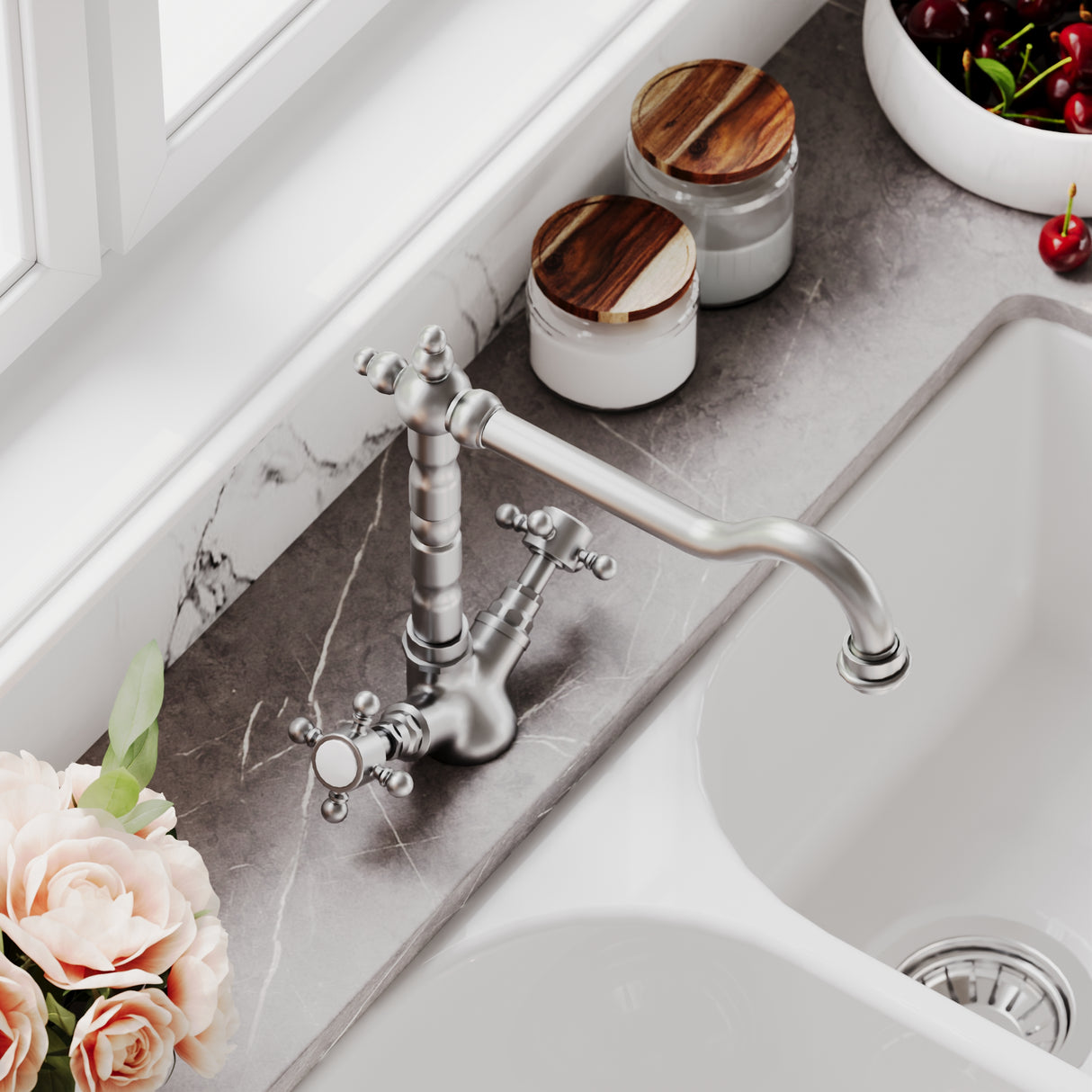 Traditional French Classic Mono Sink Mixer Tap - Available in Multiple Finishes