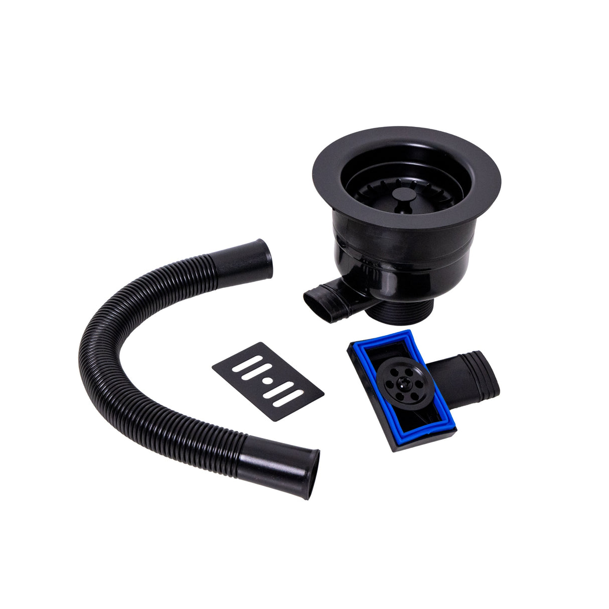 Modern Round Kitchen Sink Strainer Waste with Overflow, Top Fix Installation - 231 x 114 x 214mm, Choice of Colour