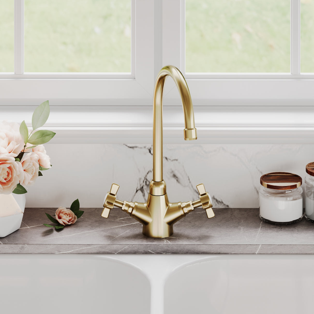 Traditional Mono Mixer Kitchen Tap - Multiple Handle and Finish Options Available