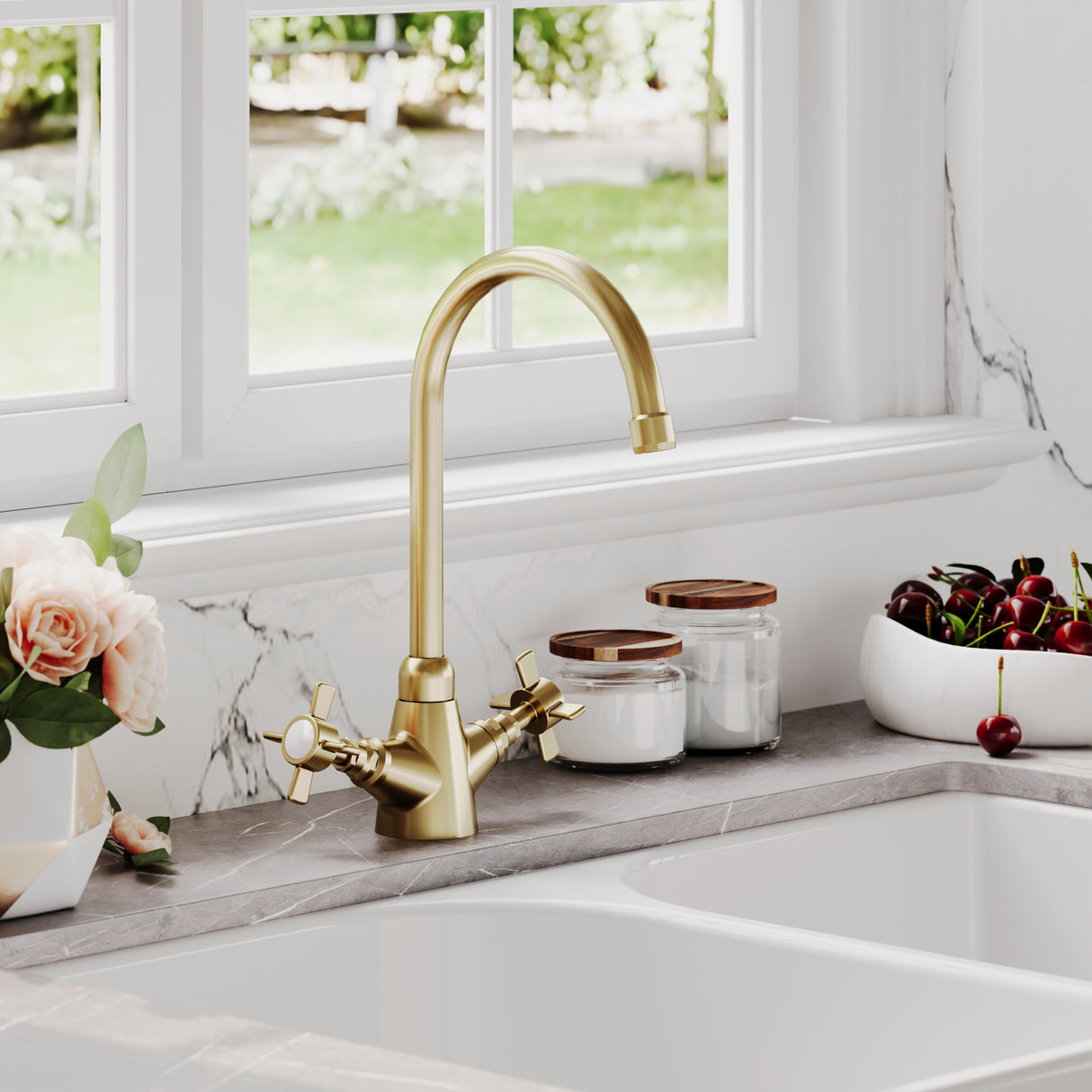 Traditional Mono Mixer Kitchen Tap - Multiple Handle and Finish Options Available