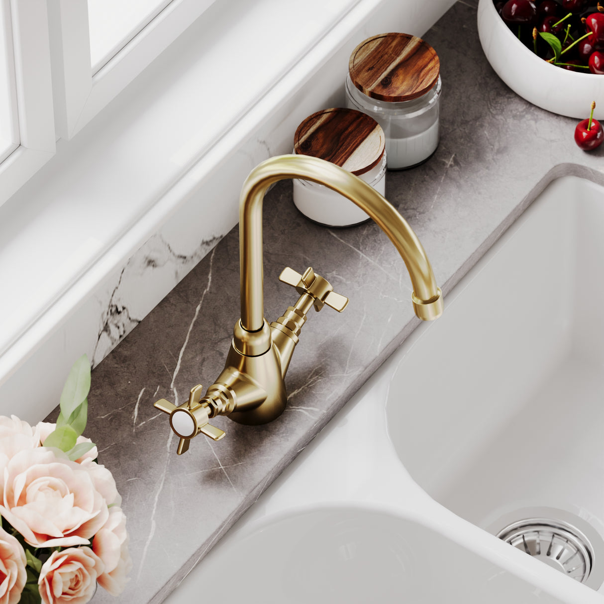 Traditional Mono Mixer Kitchen Tap - Multiple Handle and Finish Options Available