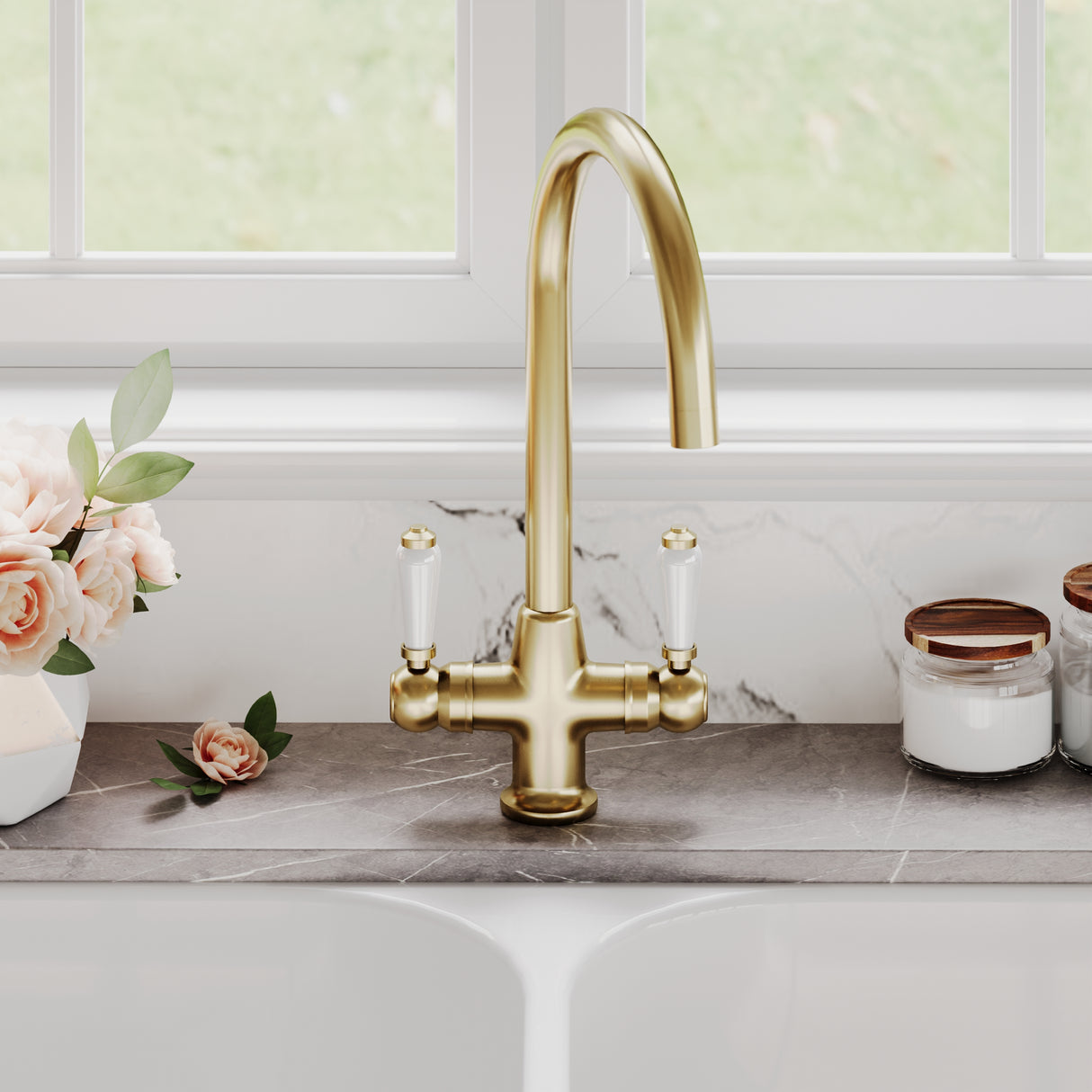 Traditional Mono Mixer Kitchen Tap - Multiple Handle and Finish Options Available