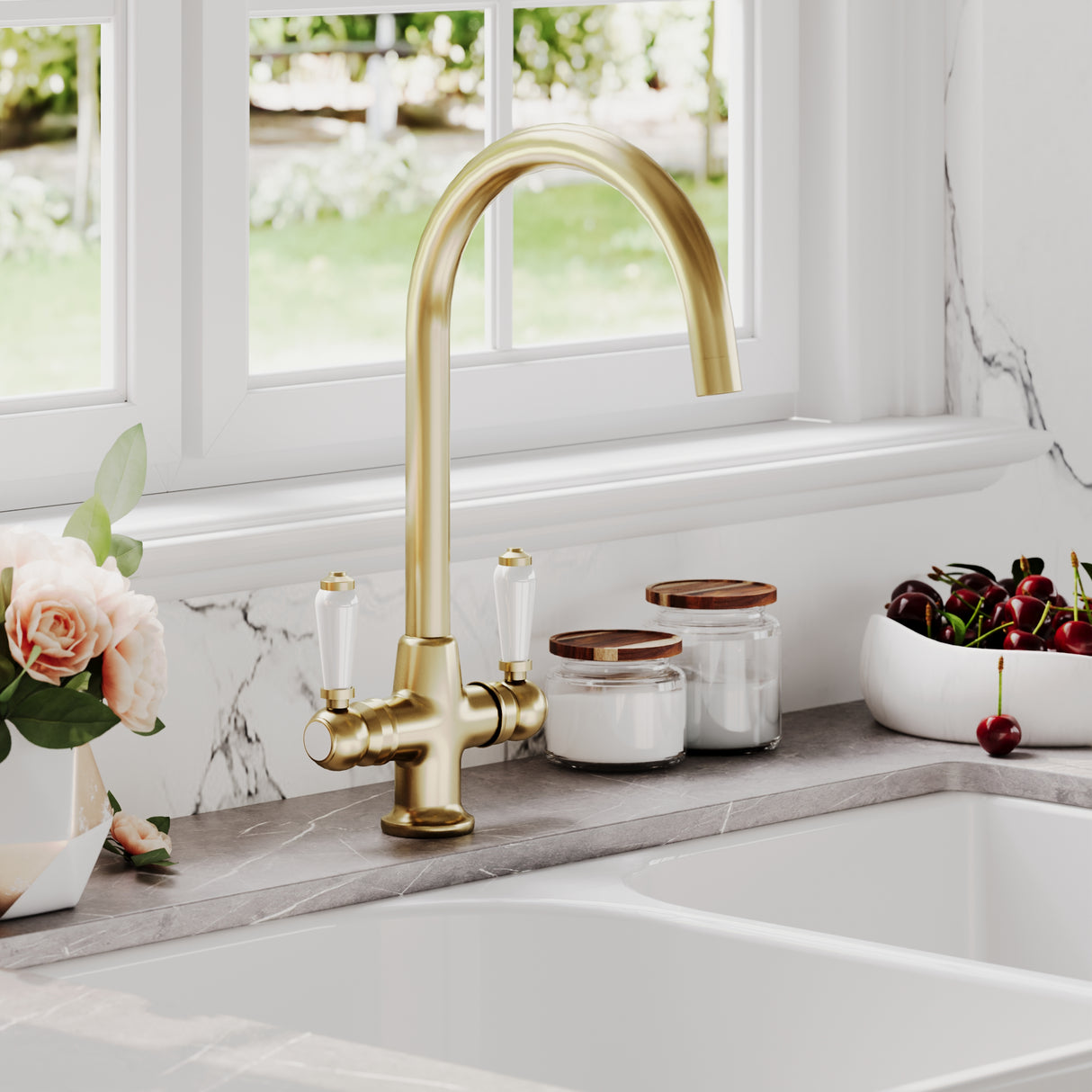 Traditional Mono Mixer Kitchen Tap - Multiple Handle and Finish Options Available