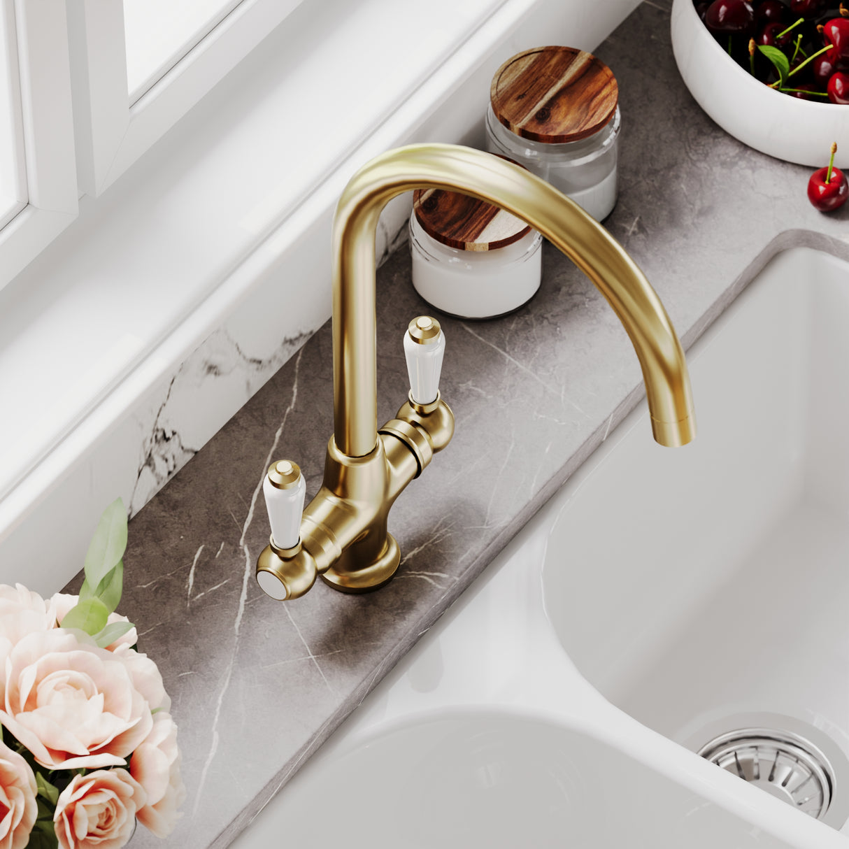 Traditional Mono Mixer Kitchen Tap - Multiple Handle and Finish Options Available