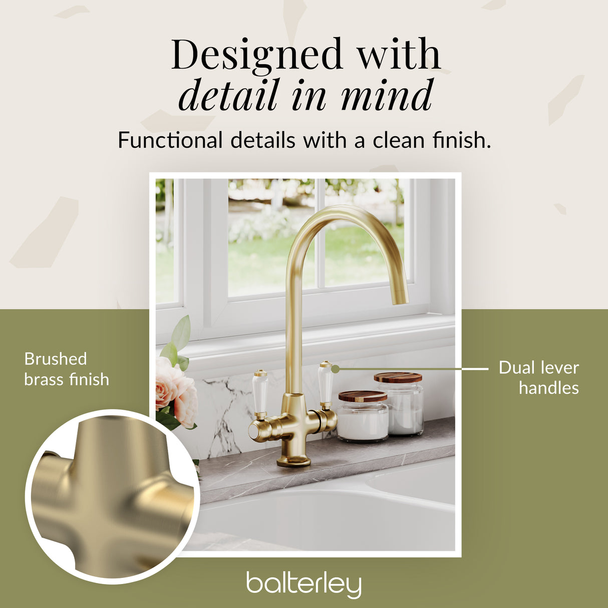 Traditional Mono Mixer Kitchen Tap - Multiple Handle and Finish Options Available