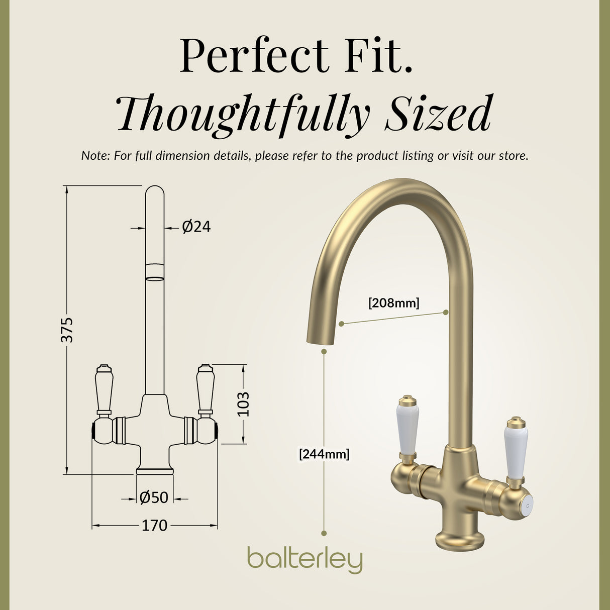 Traditional Mono Mixer Kitchen Tap - Multiple Handle and Finish Options Available