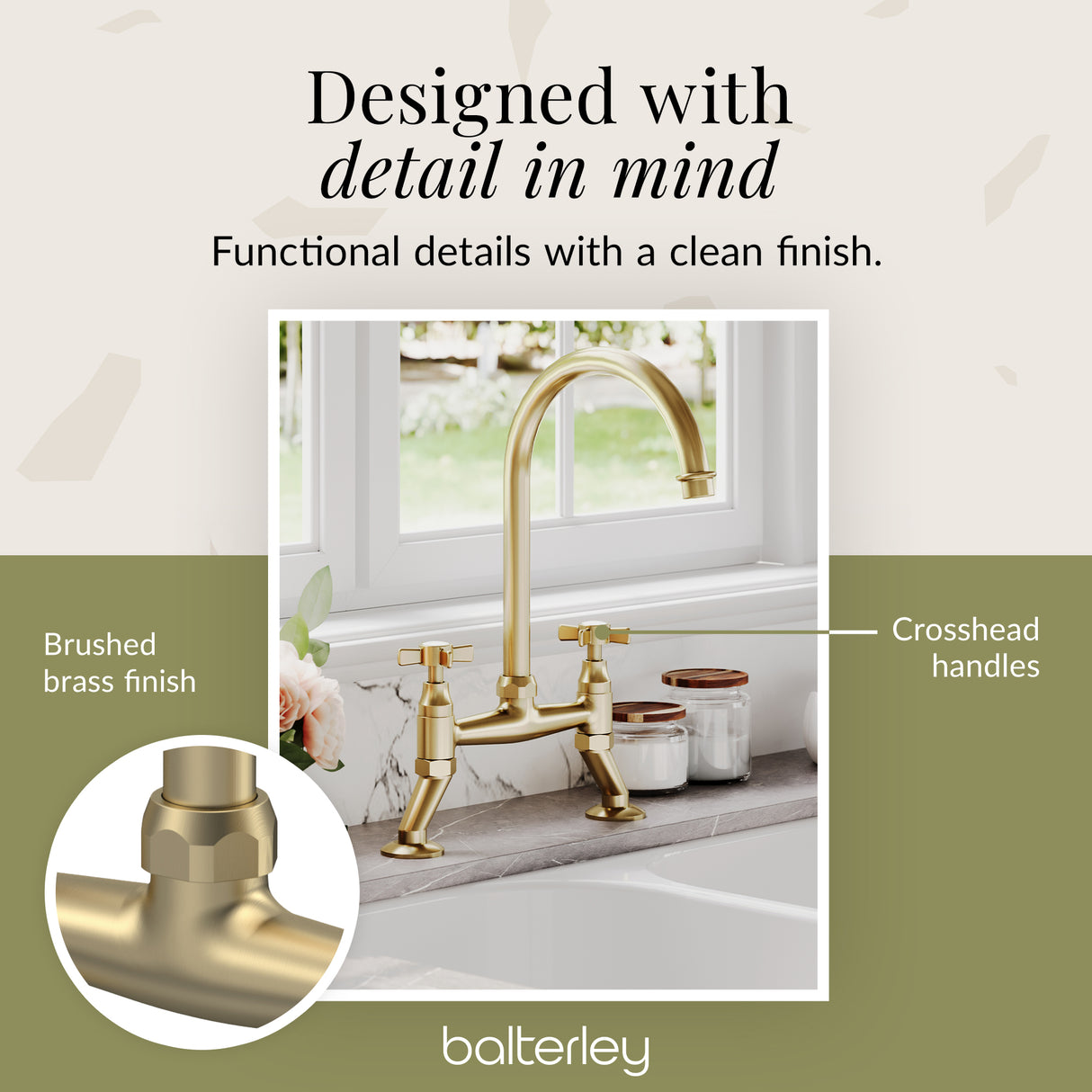 Traditional Bridge Mixer Kitchen Tap - With Multiple Finishes and Handle Options Available