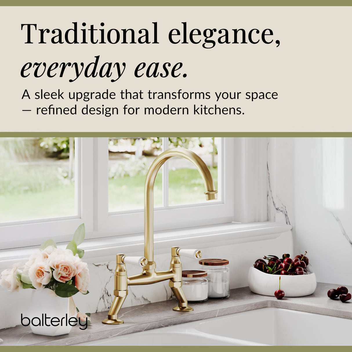 Traditional Bridge Mixer Kitchen Tap - With Multiple Finishes and Handle Options Available